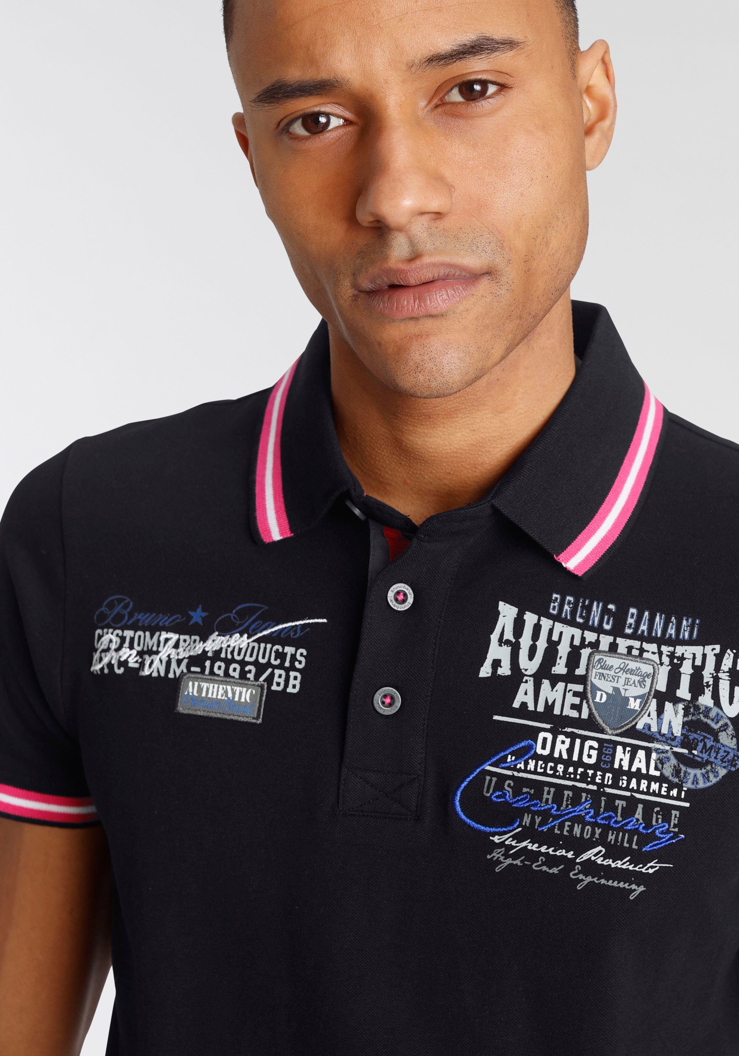 Bruno Banani Poloshirt Kurzarm, körpernahe Passform, aus Baumwollmischung