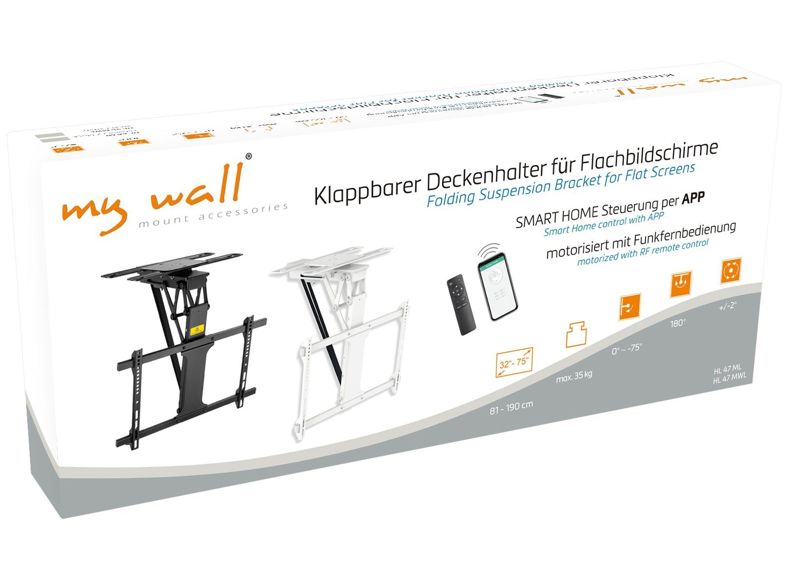 Set, my weiß Zoll, wall TV-Deckenhalterung) 75 2-teilig, HL47MWL (bis TV-Deckenhalterung,