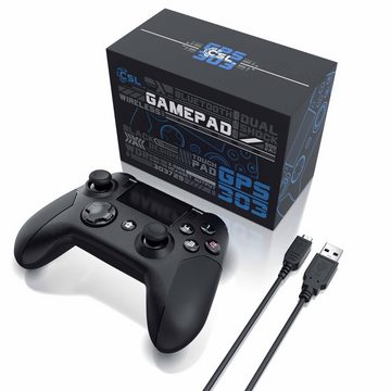 CSL PlayStation 4-Controller (1 St., Bluetooth Gamepad für PS4, Dual Vibration, Touchpad, 3,5mm, Gyrosensor)