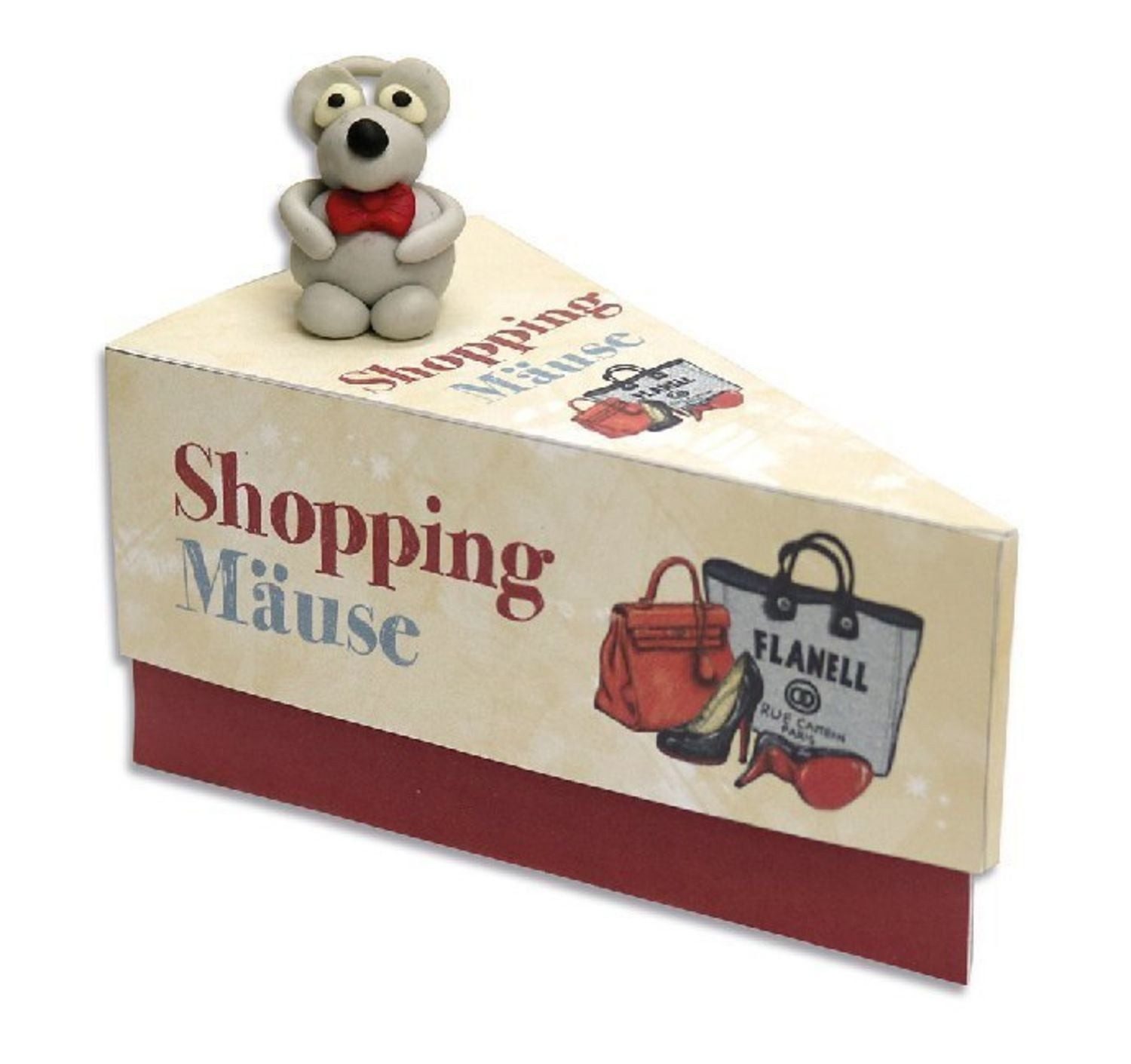HERGO Creation Geschenkkarte Tortenstück ""Shoppingmäuse""