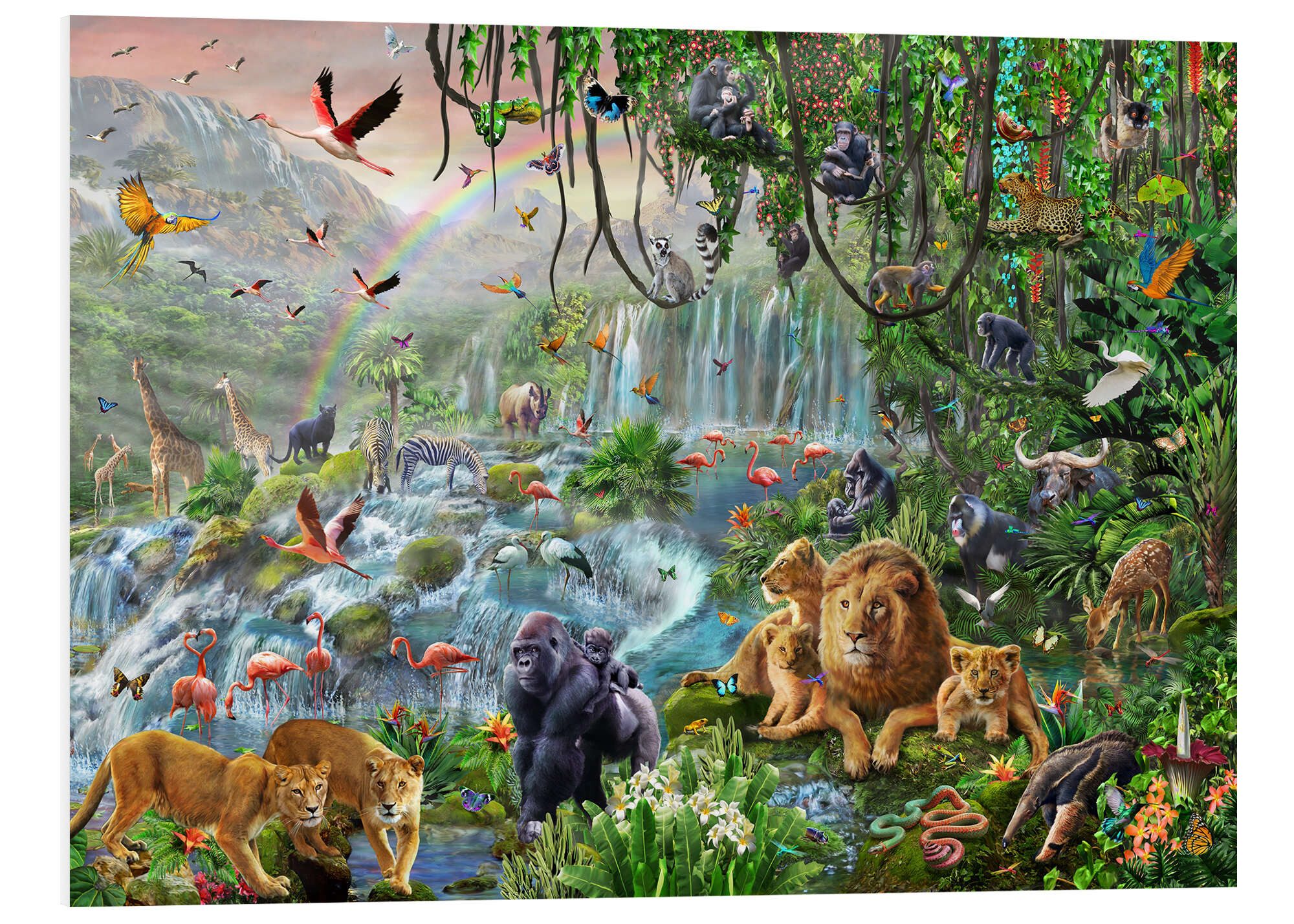 Posterlounge Wandbild Wasserfall im Dschungel, Adrian Chesterman, erhältlich als Poster, Leinwandbild, Wandsticker oder Acrylglasbild