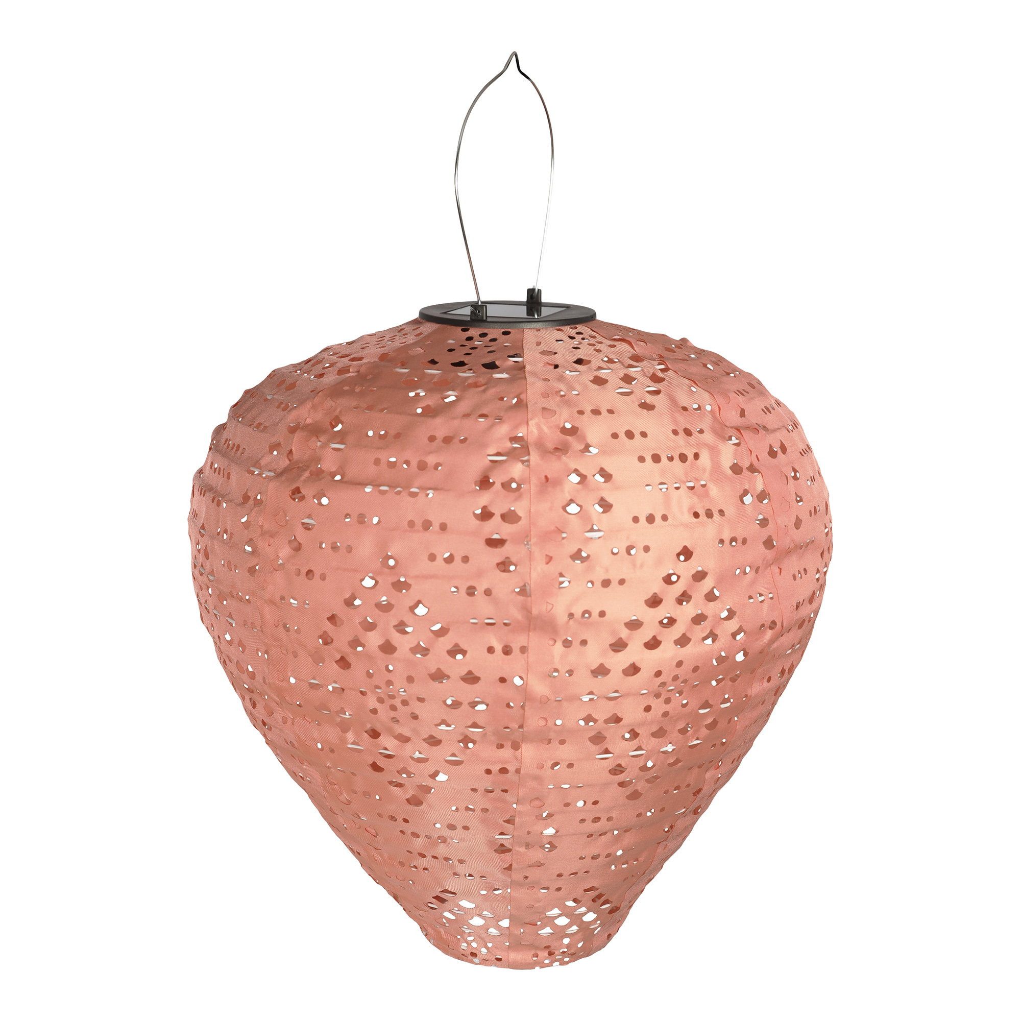 tinkaro LED Laterne LED-Laterne solaraufladbar 30 x 30 x 30 cm Pink, Wiederaufladbare Solarleuchte aus Stahl für dekorative Beleuchtung