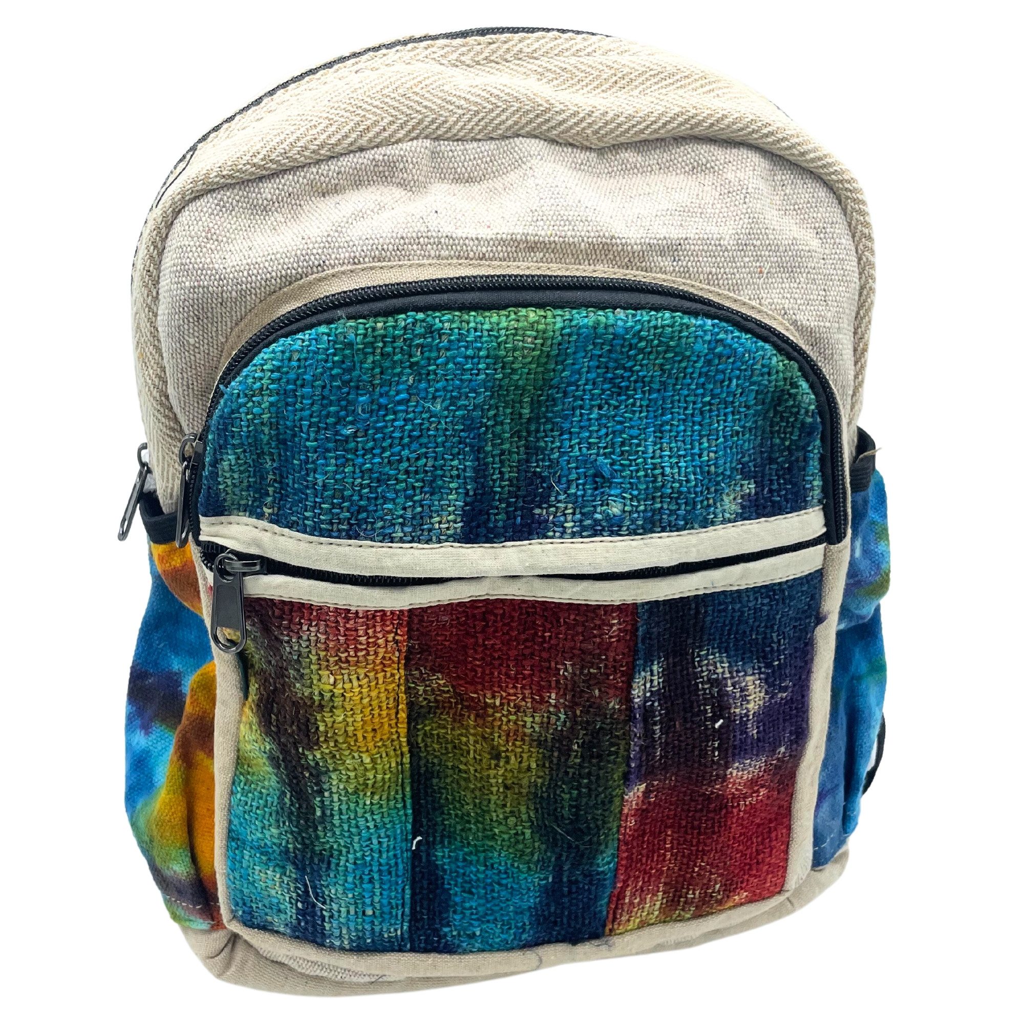 Bali-Homedecor Rucksack Mittelgroßer Rucksack aus Hanf- ohne Aufdruck- Batik