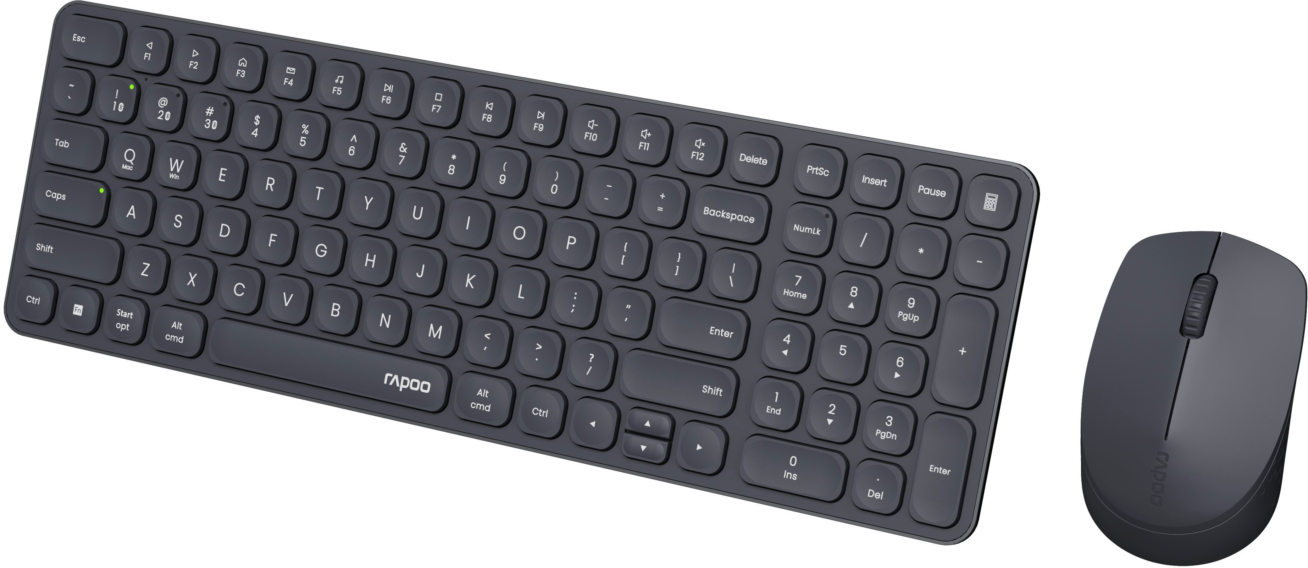Rapoo 9310M Wireless Multimodus-Desktop-Set Tastatur- und Maus-Set, Bluetooth/2,4GHz Umschalttaste, Gehäuse aus Aluminiumlegierung – Bild 4 von 5