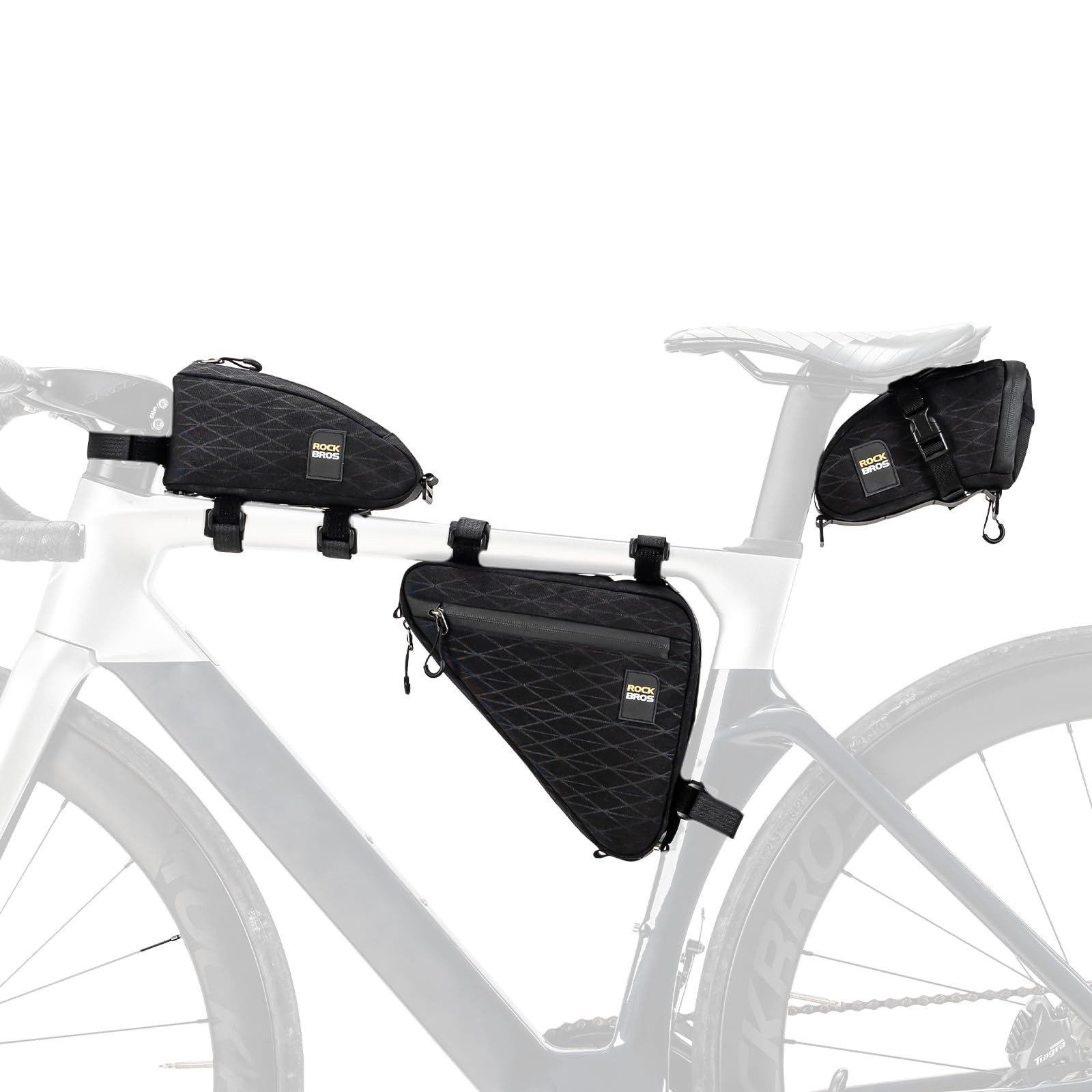 Fahrradtasche Set Rahmentasche*2 + Satteltasche*1 Abnehmbare Tragbare ca.1,2L