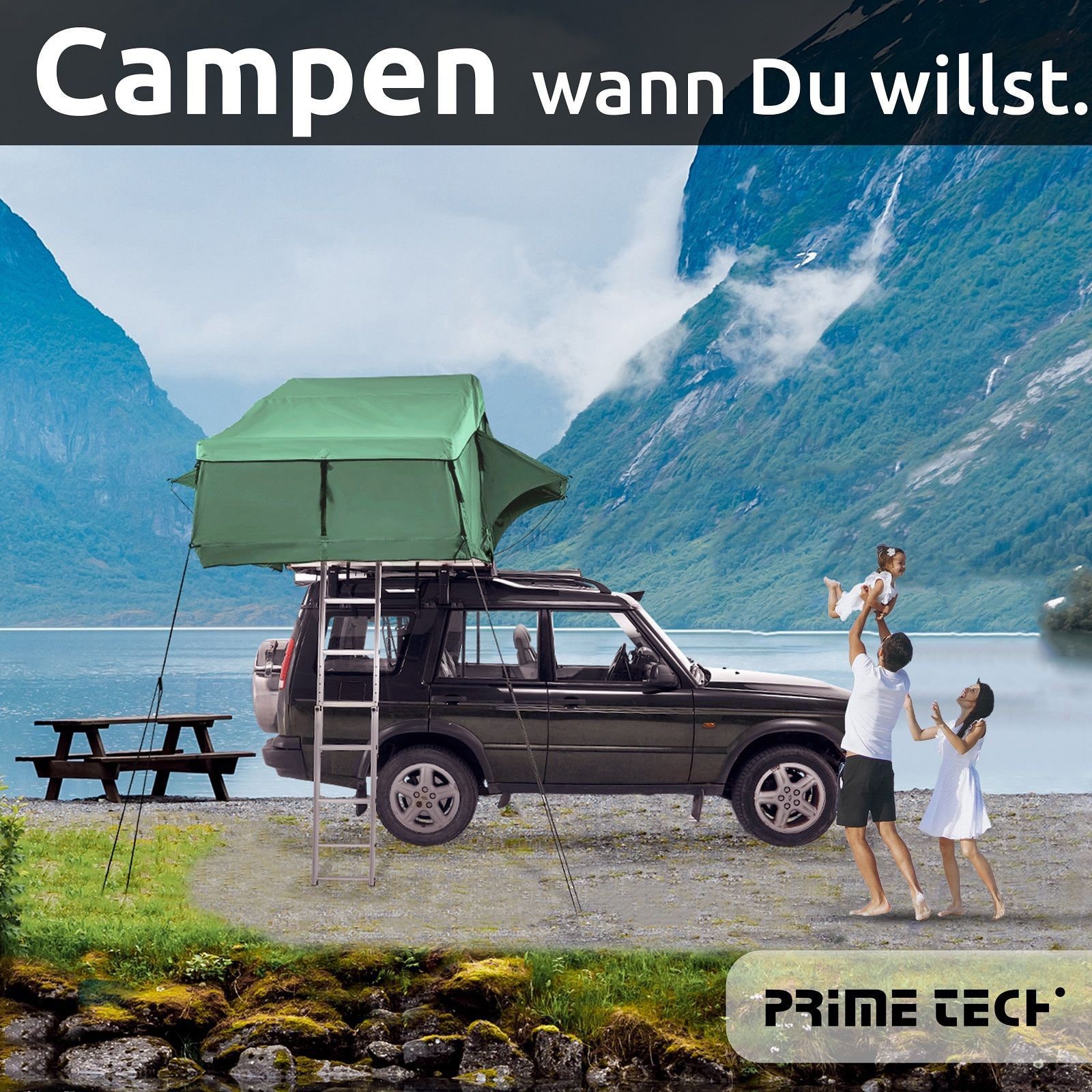 Prime Tech Dachzelt Extended L, Personen: 3