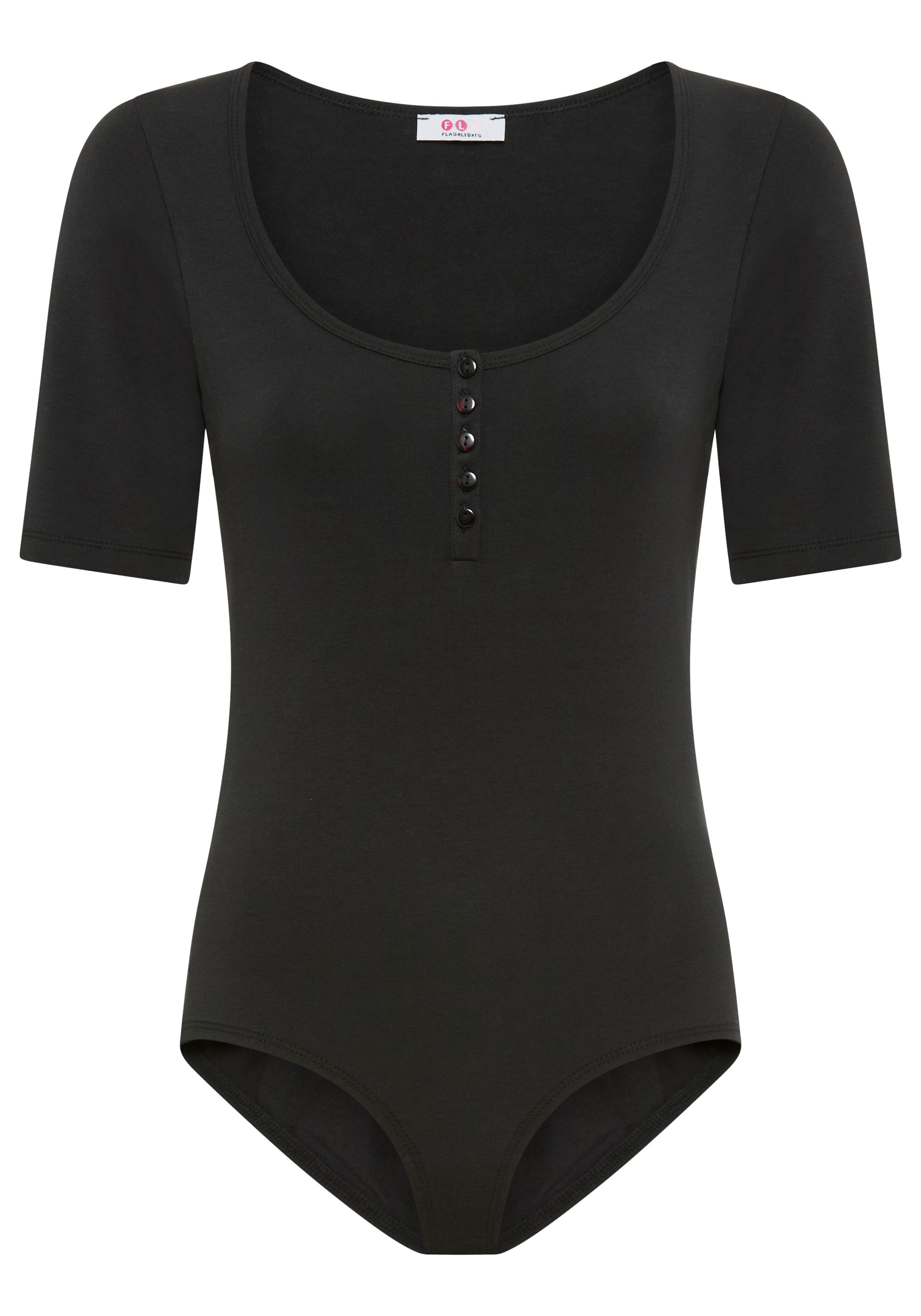 Flashlights Kurzarmbody für Erwachsene, sehr figurbetonte Passform, Halbarm-Design