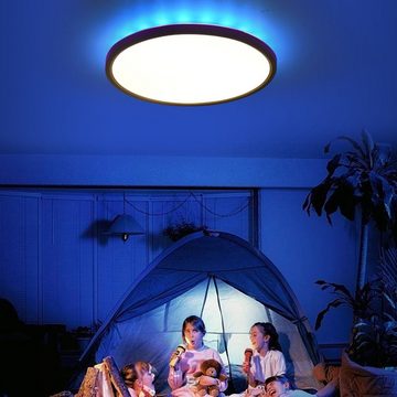 GelldG Deckenleuchte RGB LED Deckenleuchte, 24W 3000LM Deckenlampe mit Fernbedienung
