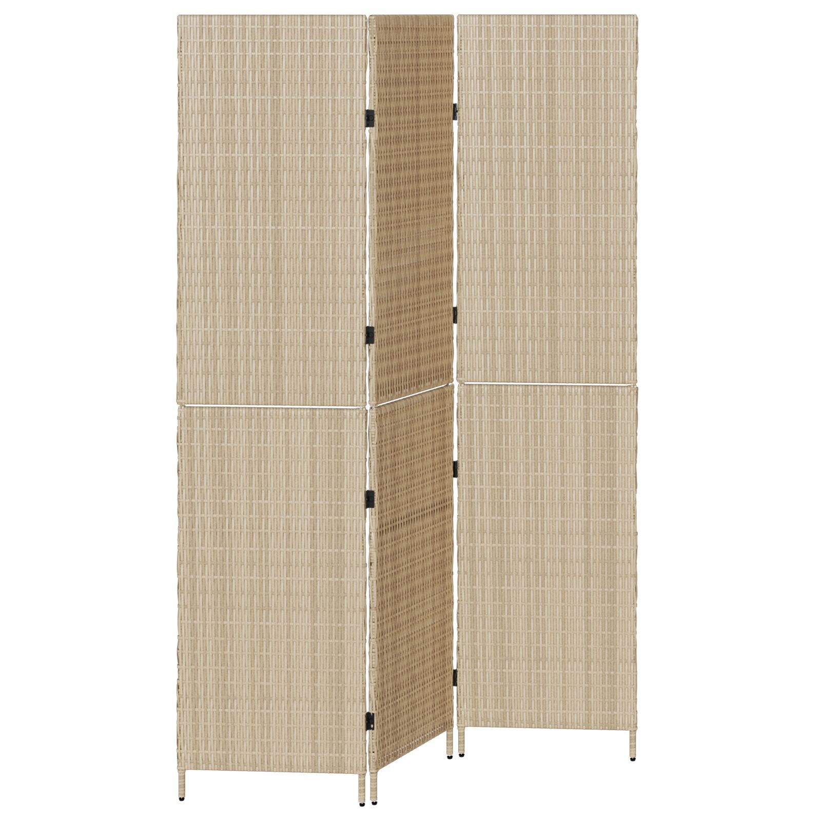 vidaXL Paravent Raumteiler Paravent Trennwand Beige Holz Groß Faltbar Raumteiler Rech