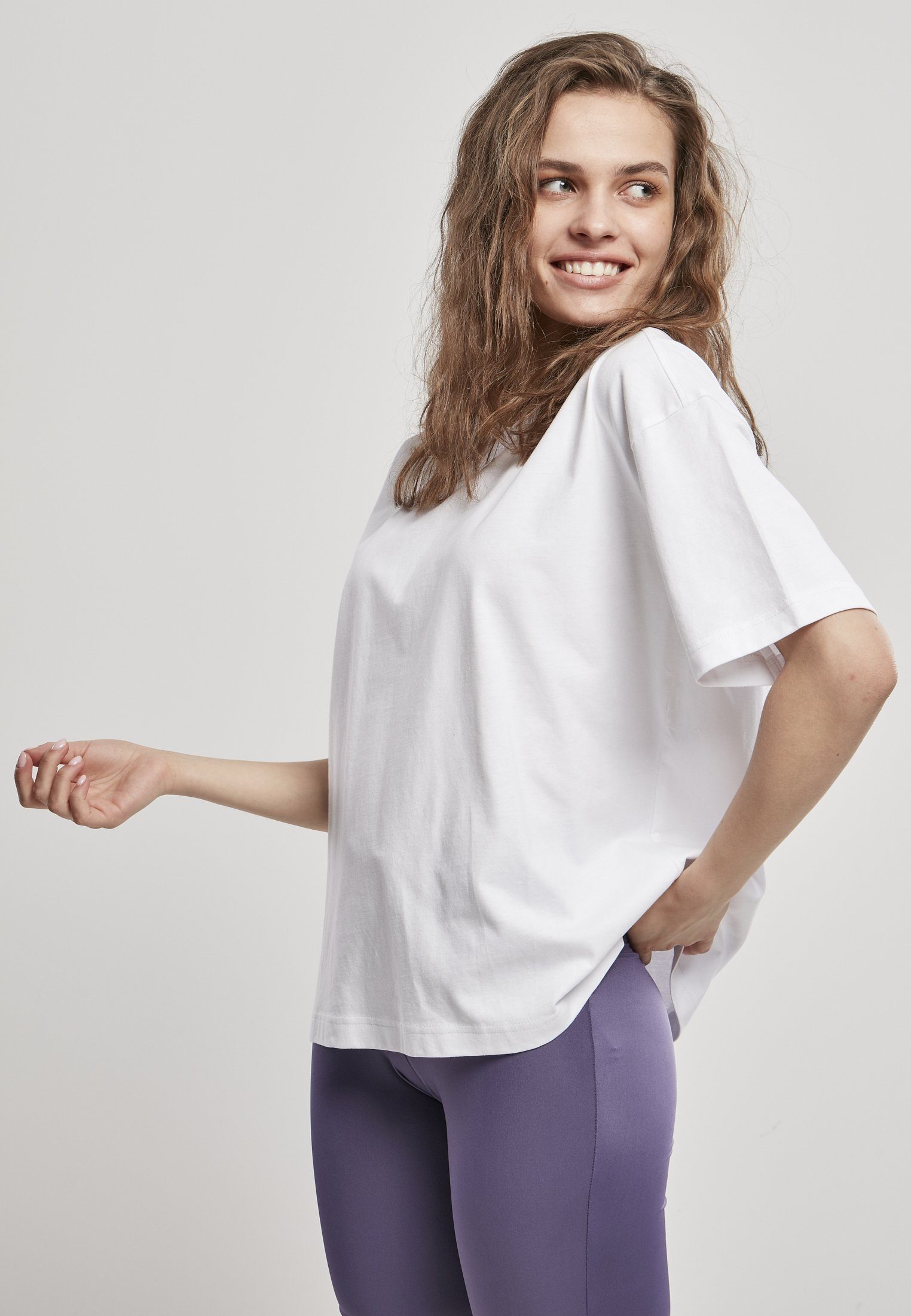 Pleat (1-tlg) URBAN Tee Frauen CLASSICS Organic Oversized T-Shirt Ladies 2-Pack