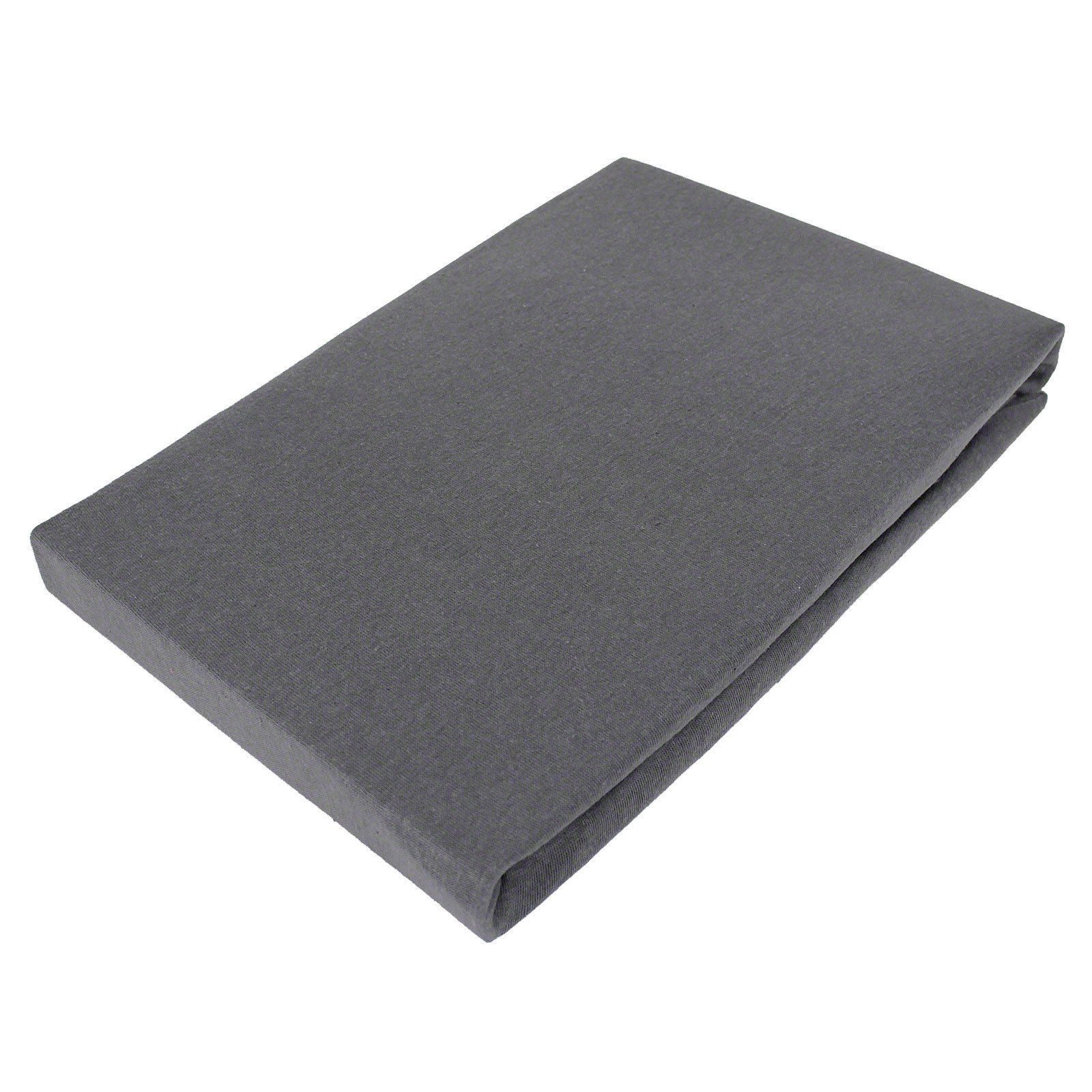Casa Colori Spannbettlaken Jersey 90/140/180x200 cm Baumwolle Anthrazit Gra günstig online kaufen