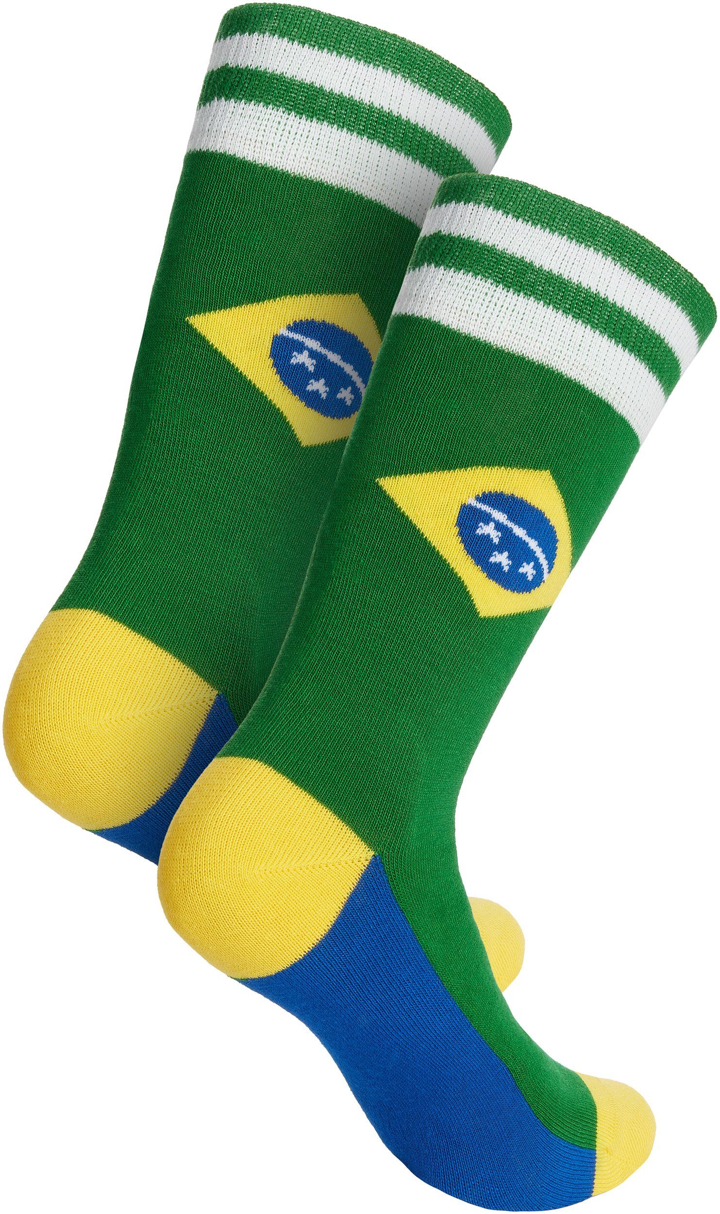 BRUBAKER (One Argentinien, Flagge/Fahne Lustiges Socken USA für Weltmeisterschaft Fußball-Fans Fußballer - Geschenk Socken Herren Fan Motiv - Lustig - - Size Crew-Socken Nationalflagge 1-Paar) Brasilien Männer Socken