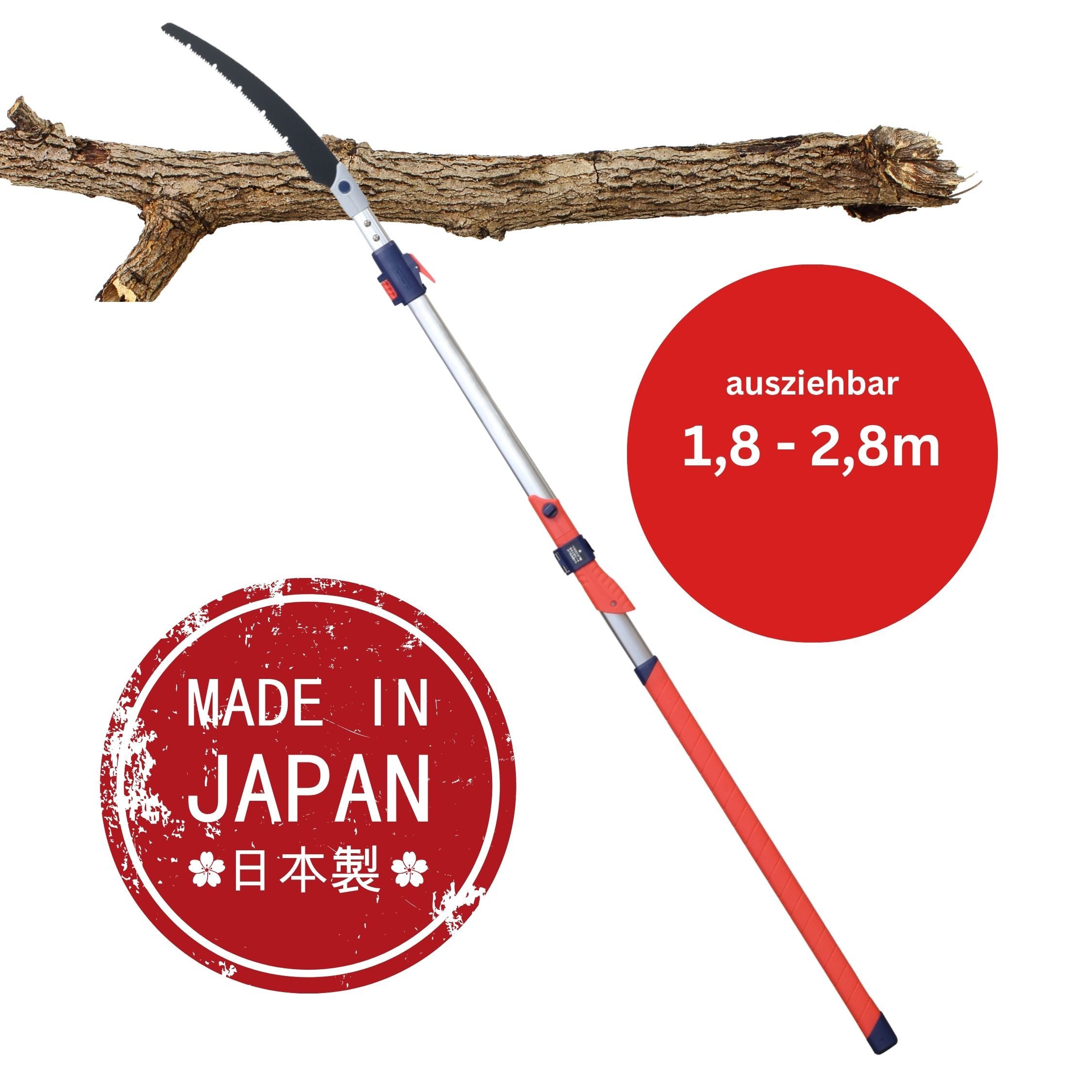 FAMEX Japansäge 5590 Astsäge 300mm, 7 TPI (Zugsäge, Gartensäge, Baumsäge), Made in Japan, Holzsäge, 1,8 - 2,8m