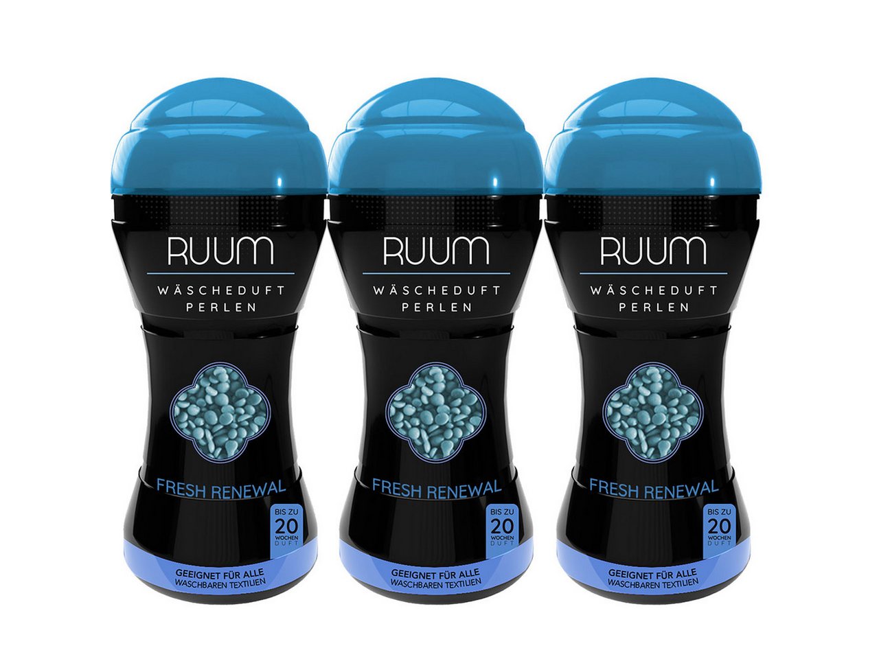 RUUM Wäscheparfüm Textilien-Parfüm Perlen Für Die Waschmaschine 210g (Spar-Set, 3-St), Für Langanhaltende Frische