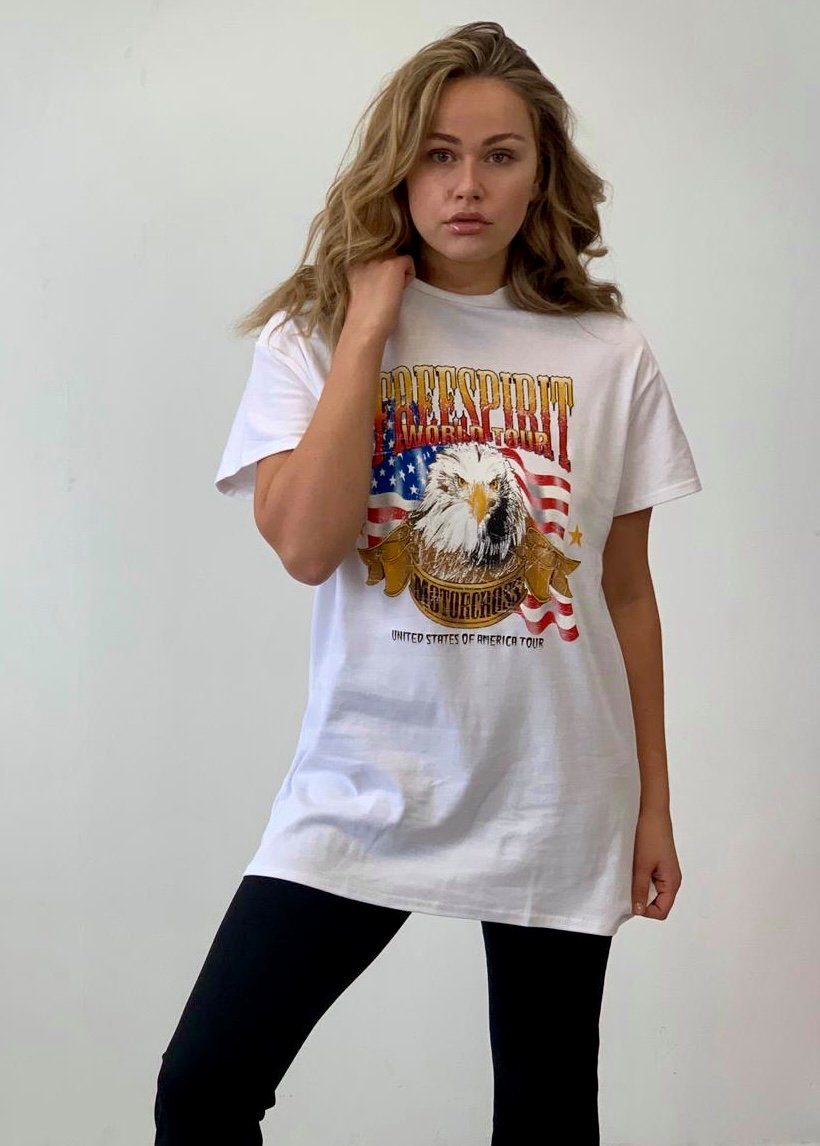 T-Shirt Worldclassca Damen T-Shirt Freespirit Frontdruck Sommer Oberteil
