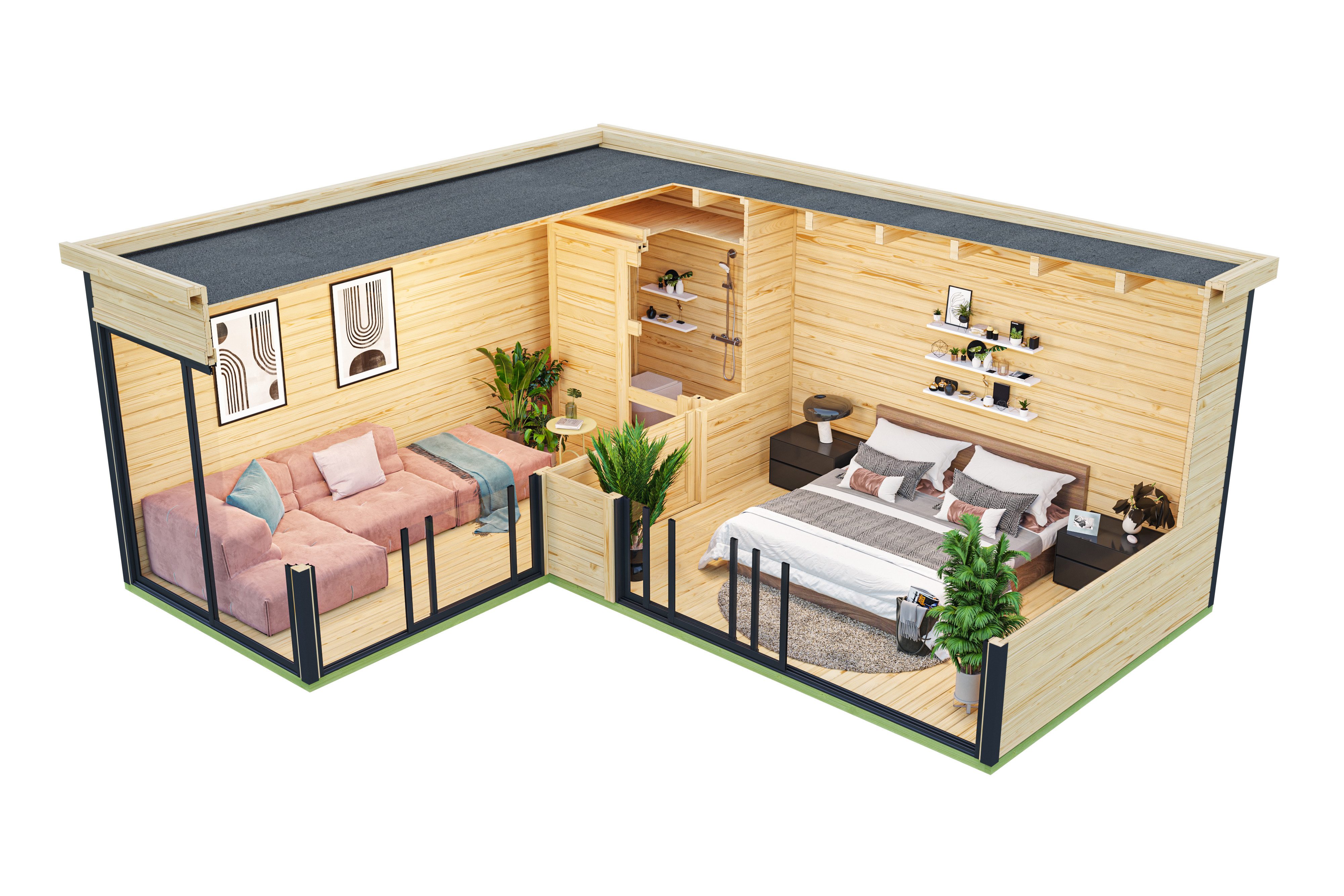 Nordic Holz Gartenhaus DOMEO 11, BxT: 620x520 cm