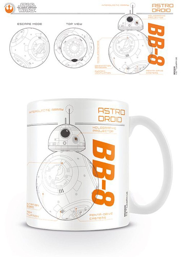Tasse Star Wars - Lizenz Tassen - EP7 BB8 Sketch
