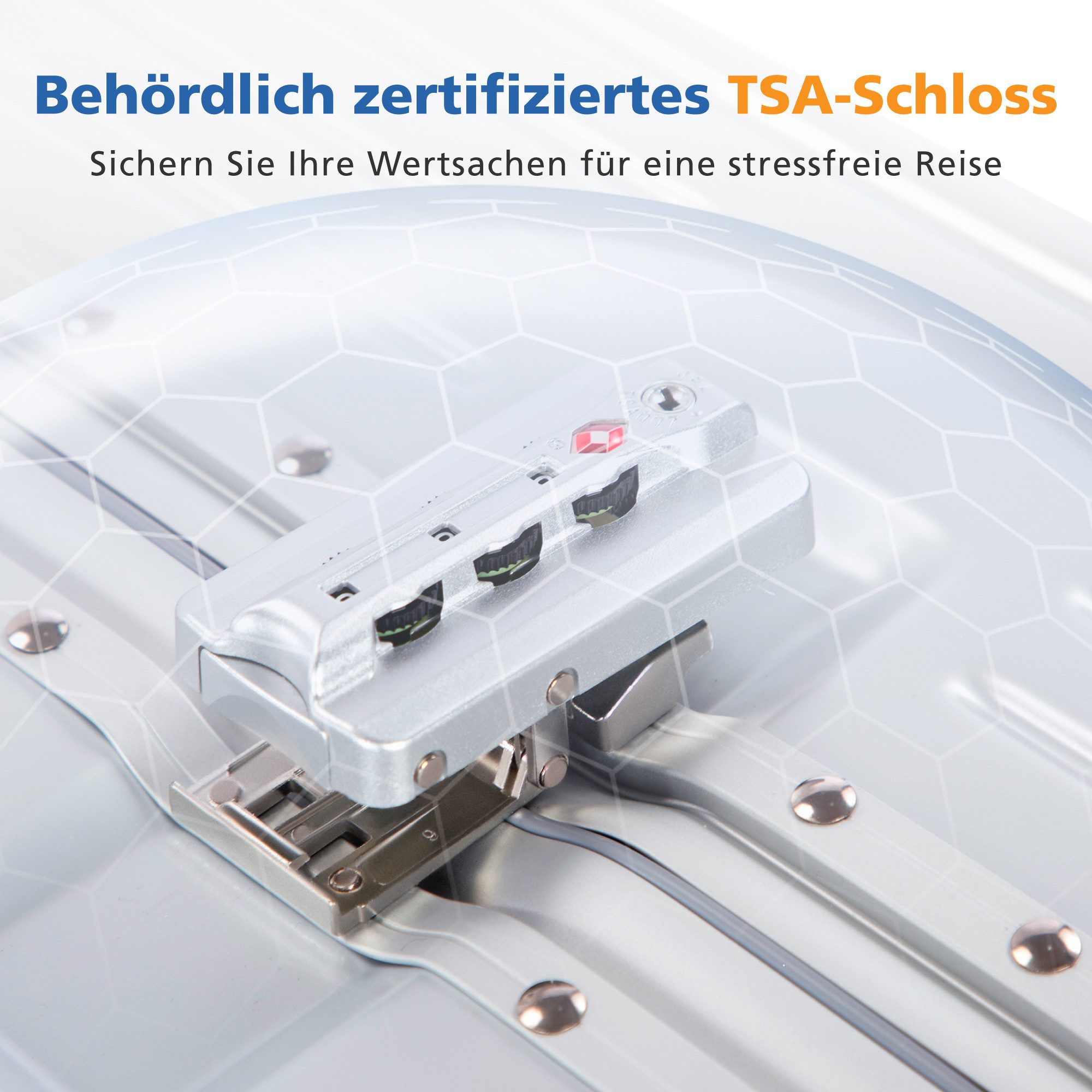 ALPHA CAMP Koffer 360° Rollen Rollkoffer für die Reise, Aluminiumrahmen & Hartschale aus Polycarbonat mit TSA-Schloss – Bild 4 von 5