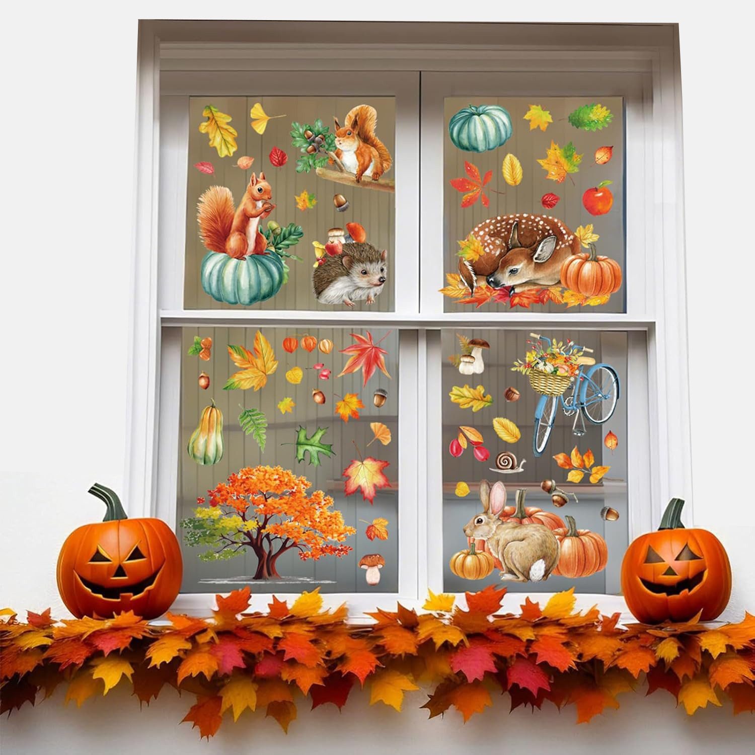 Coonoor Fensterbild 9 Aufkleber im Set Fensterbilder Herbst Selbstklebend, günstig online kaufen