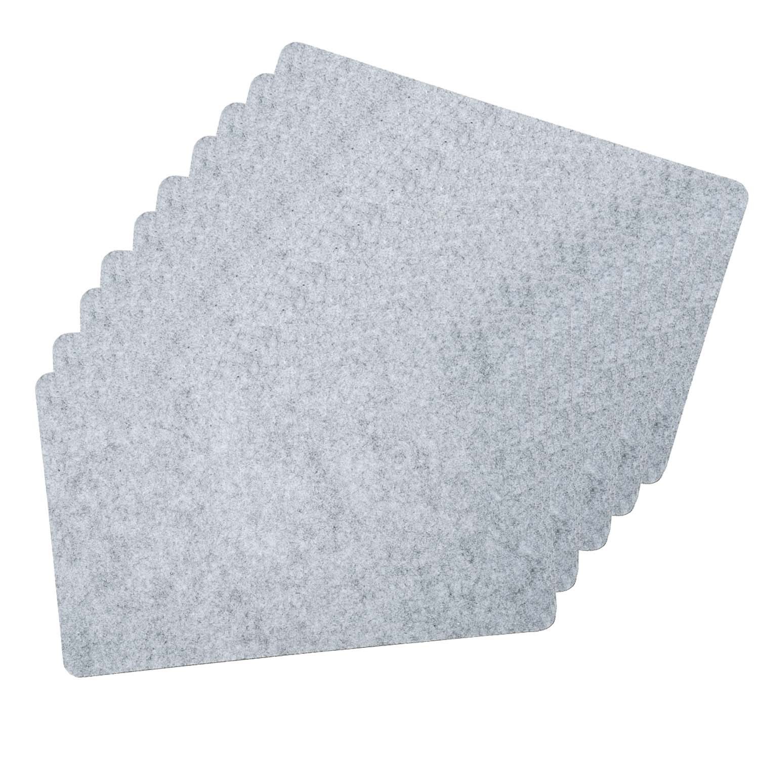 Kesper Platzset 10 Platzsets Filz-Optik, hellgrau - 45 x 30 cm, (10-St), geräuschdämpfend