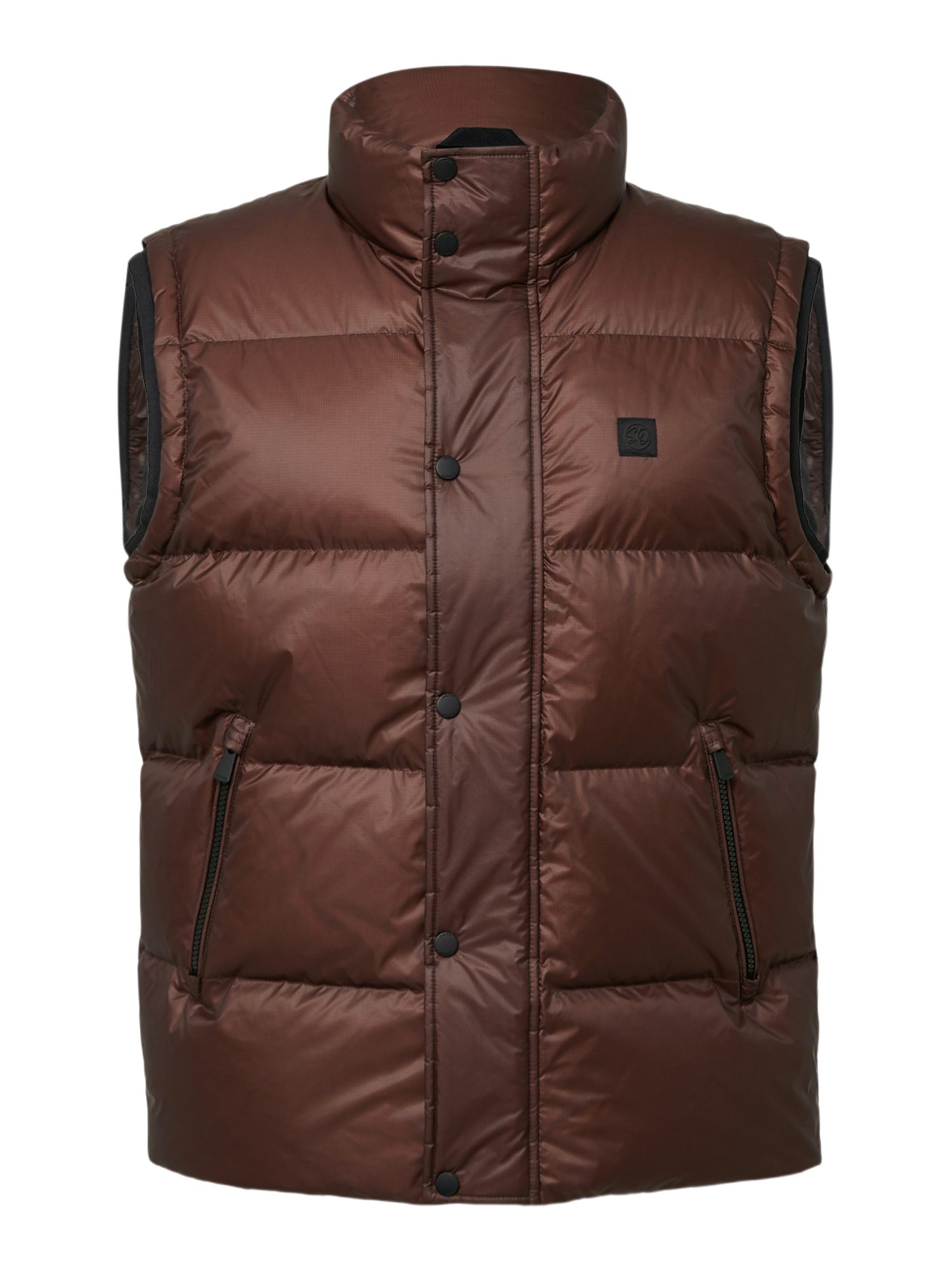 s.Oliver Funktionsweste braun,Outdoor,Polyamid,Unifarben,Stehkragen,Ärmellos,Regular Fit