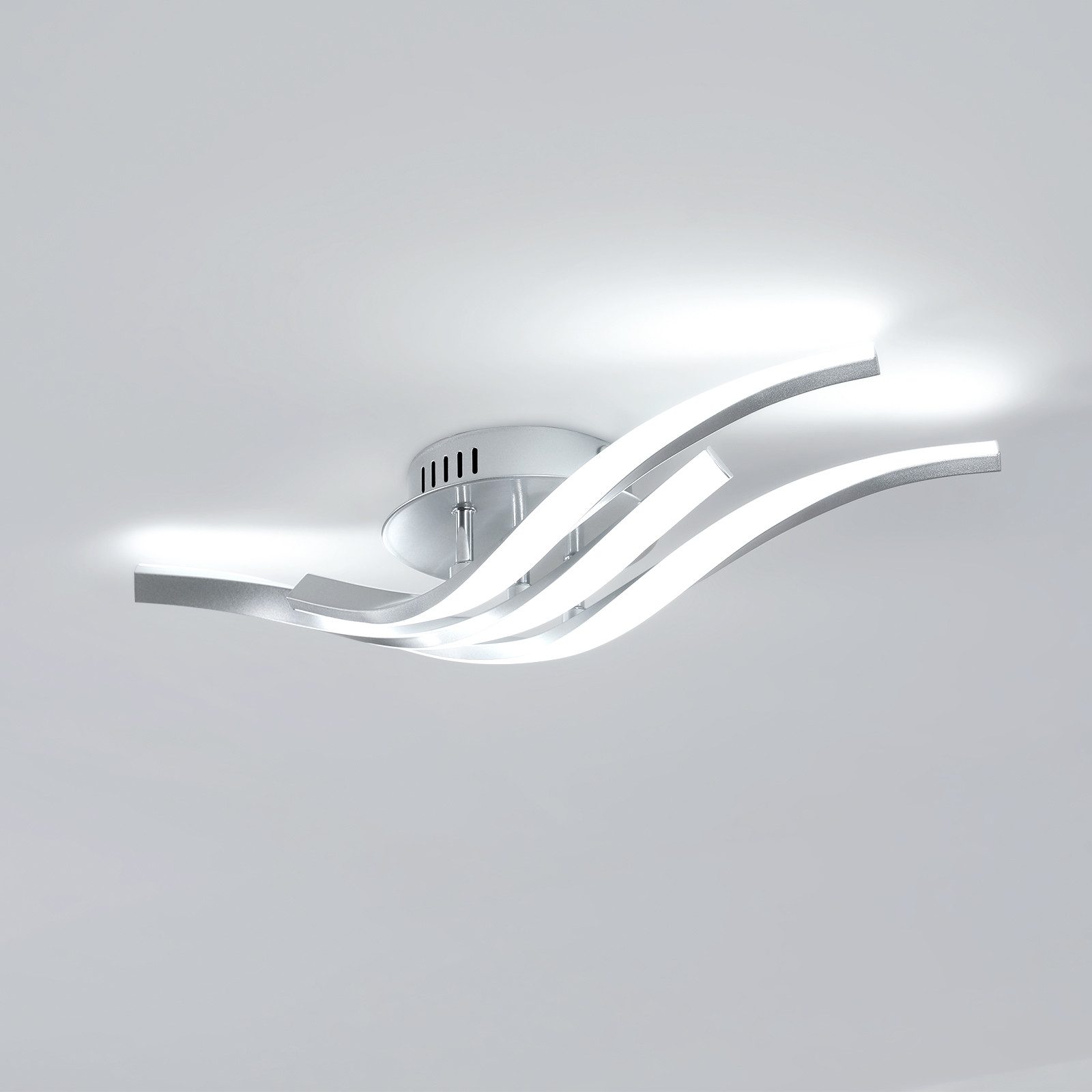 Goeco Deckenleuchte LED Deckenlampe, 3-gebogene Deckenleuchte, 24w 2700lm, günstig online kaufen