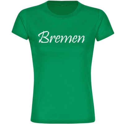 multifanshop T-Shirt Damen Bremen - Schriftzug - Frauen