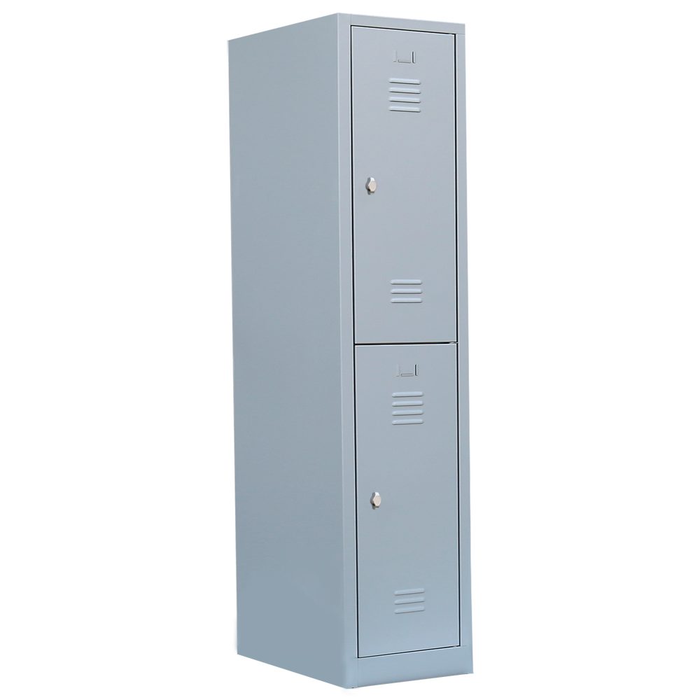 Steelboxx Spind Spind Kleiderspind 2 Fächer 180x41,5x50cm grau (1-St) Komplett verschweißt und montiert