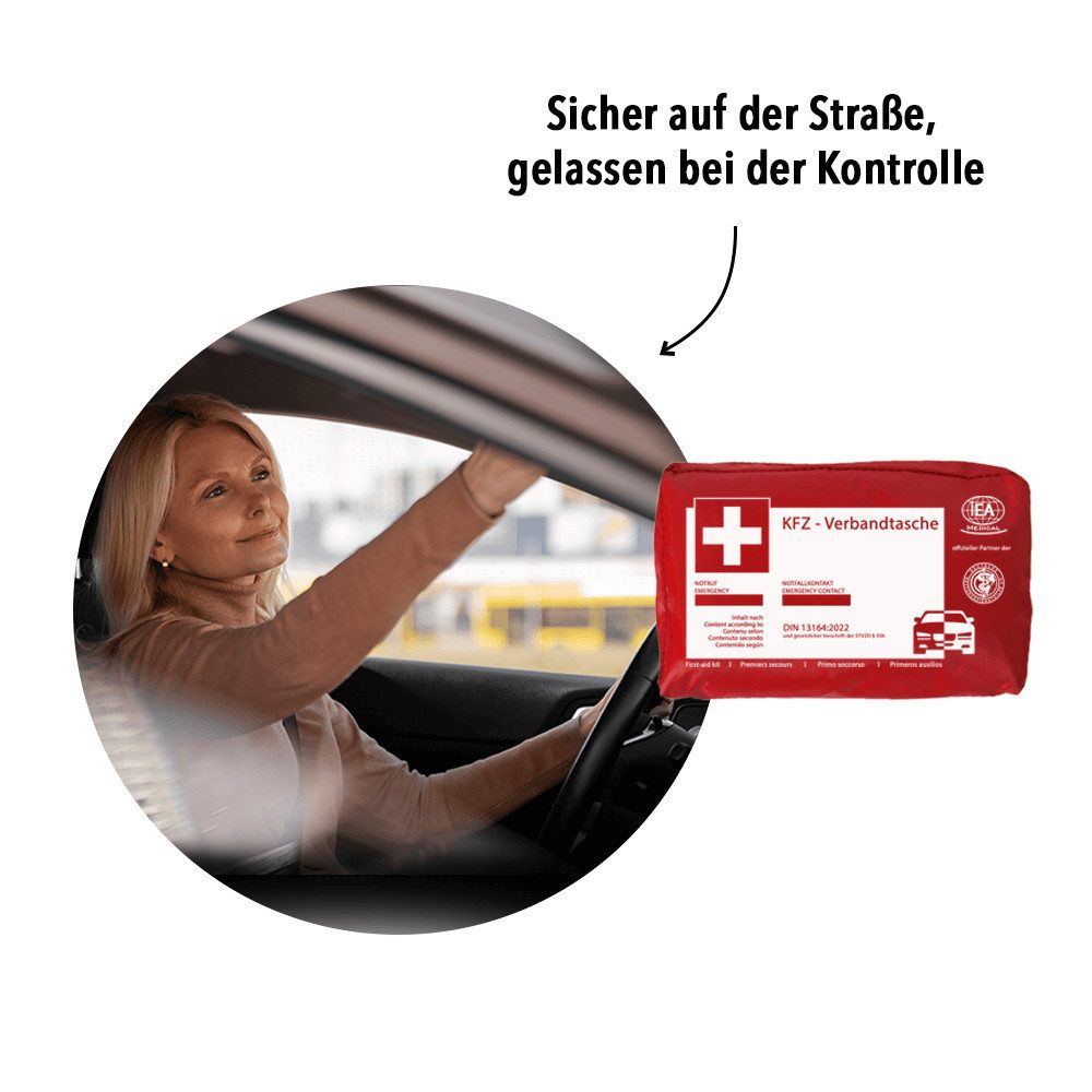 IEA Medical Erste-Hilfe-Set IEA Medical Verbandskasten Auto - DIN13164, (Komplettset, 45 St), Komplettset, Unfallhilfe für PKW & LKW, inkl. Erste-Hilfe-Handbuch
