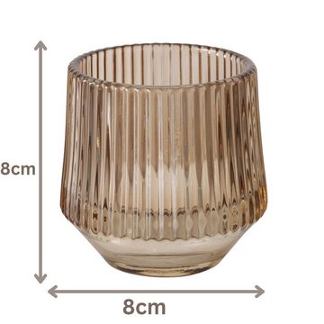 BOLTZE Windlicht Teelichthalter aus Glas 8 cm Kerzenständer & Windlichter Frühling Deko (3 St), aus Glas