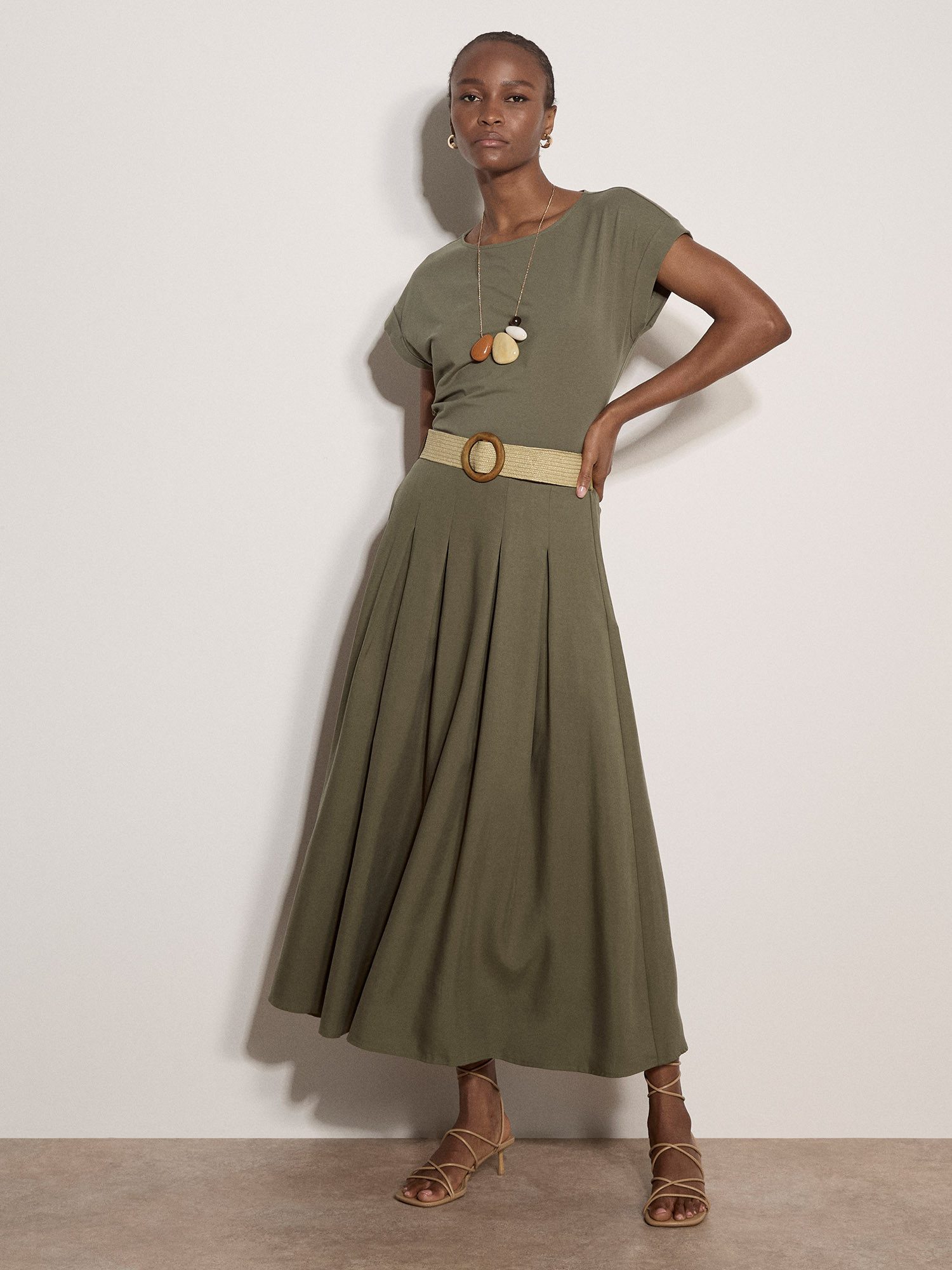 Apricot Maxirock Boho-Midirock (2-tlg., mit Gürtel) mit Gürtel