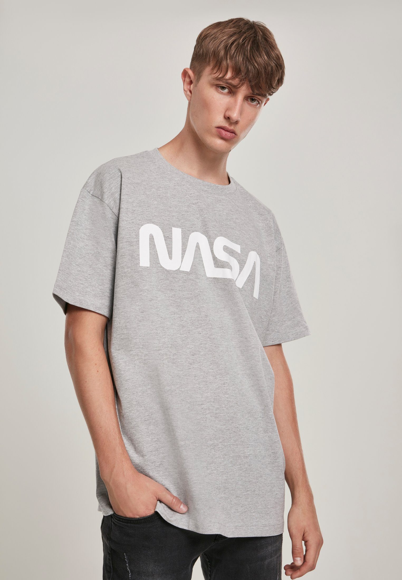 Mister Tee Print-Shirt MT867 heather grey NASA Heavy Oversized