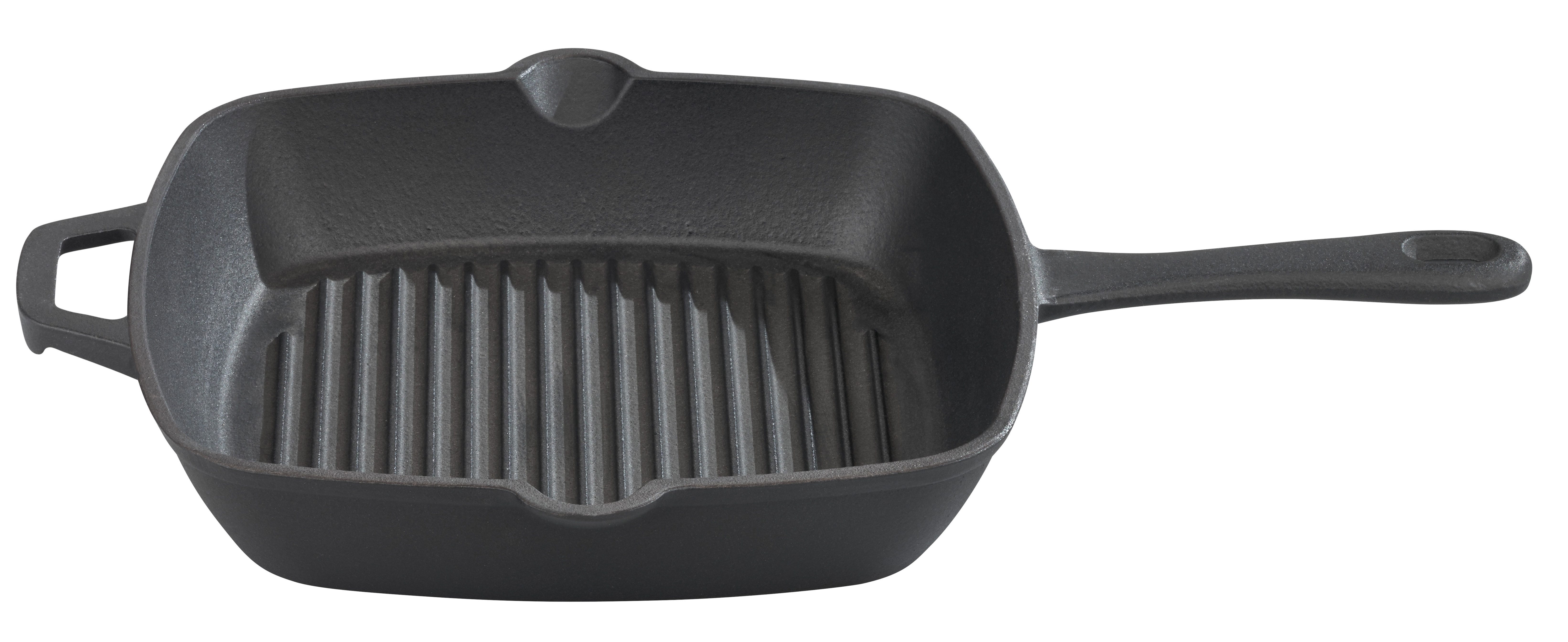 GSW Grillpfanne Black Iron BBQ, Gusseisen (1-tlg), Grillpfanne zur Anwendung auf dem Grill, Feuer oder Backofen