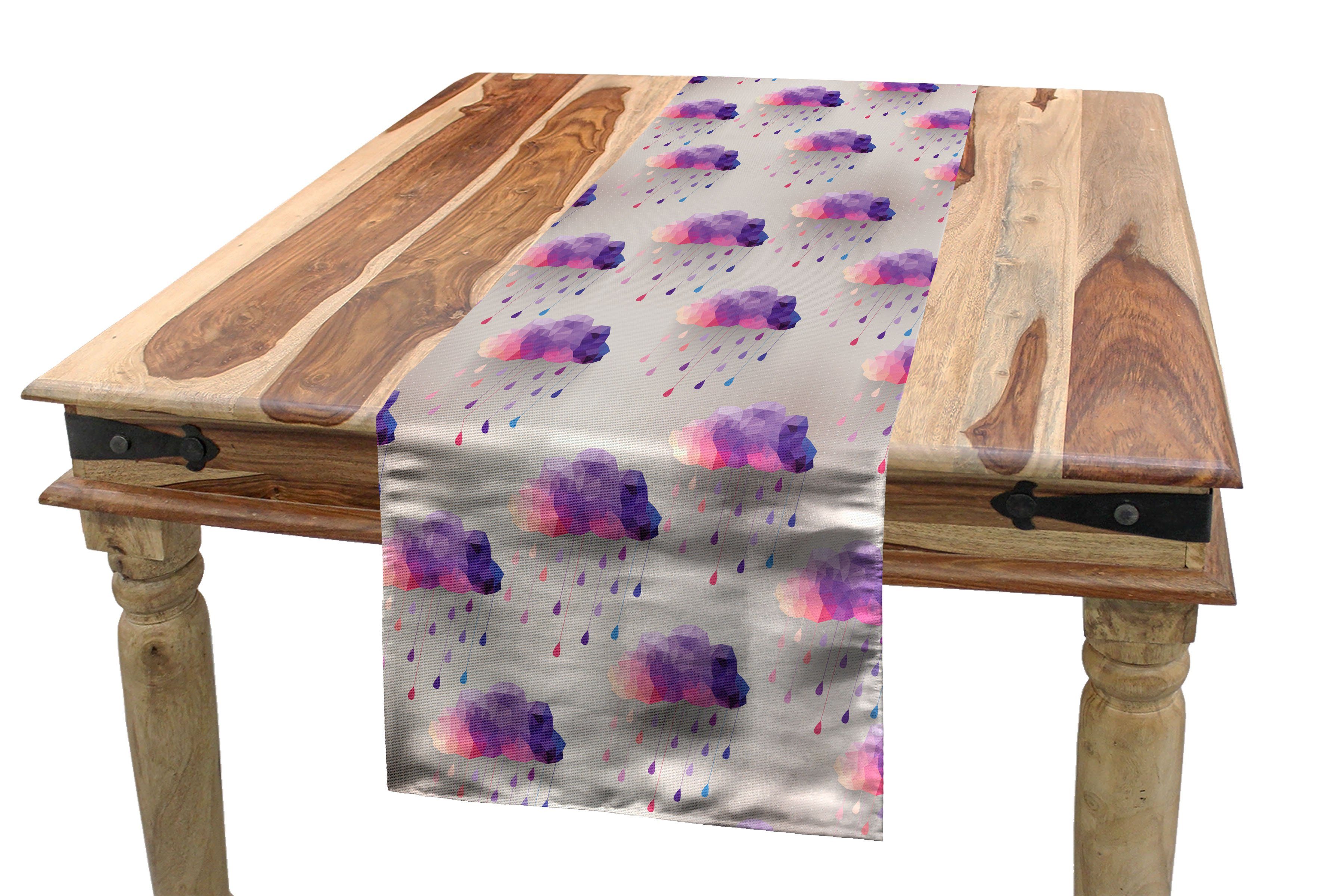 Abakuhaus Tischläufer Esszimmer Küche Rechteckiger Dekorativer Tischläufer, Retro Geometrisches Mosaik Dots
