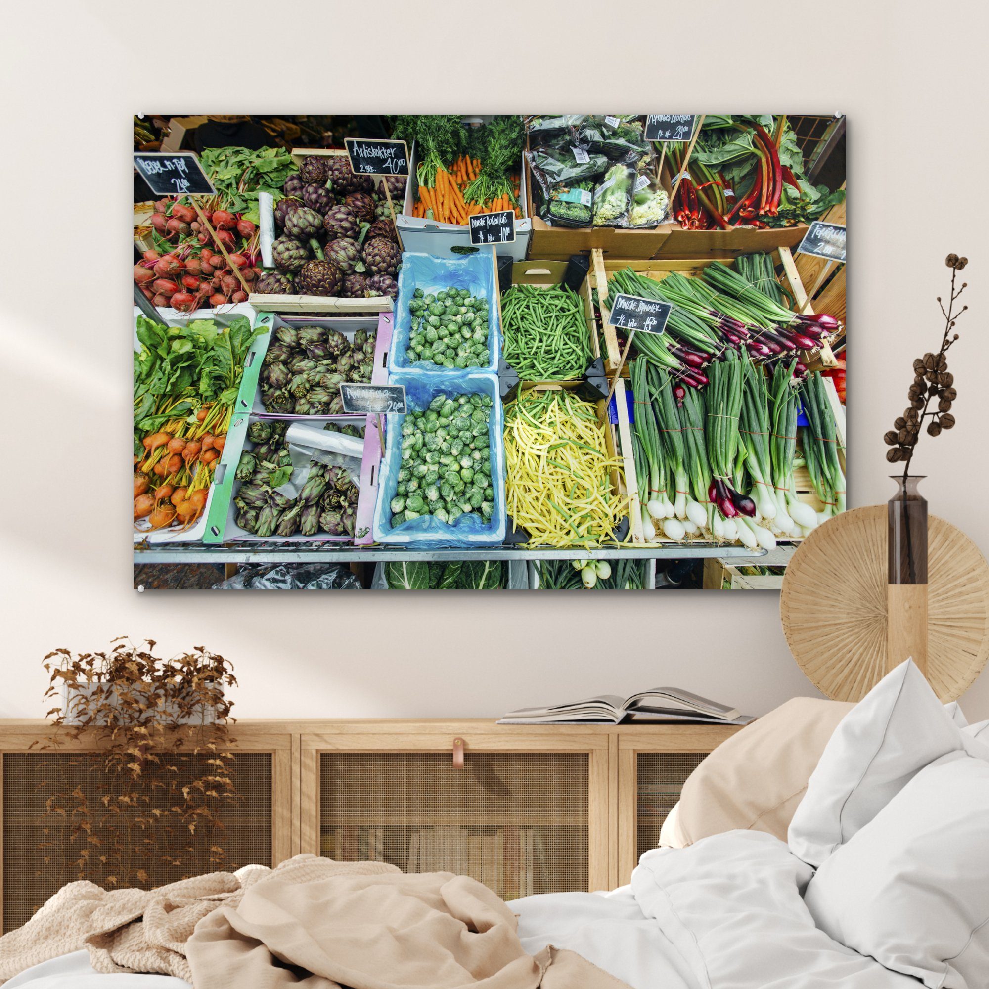 (1 Acrylglasbild in Schlafzimmer Gemüsemarkt Acrylglasbilder & Dänemark, Wohnzimmer St), MuchoWow
