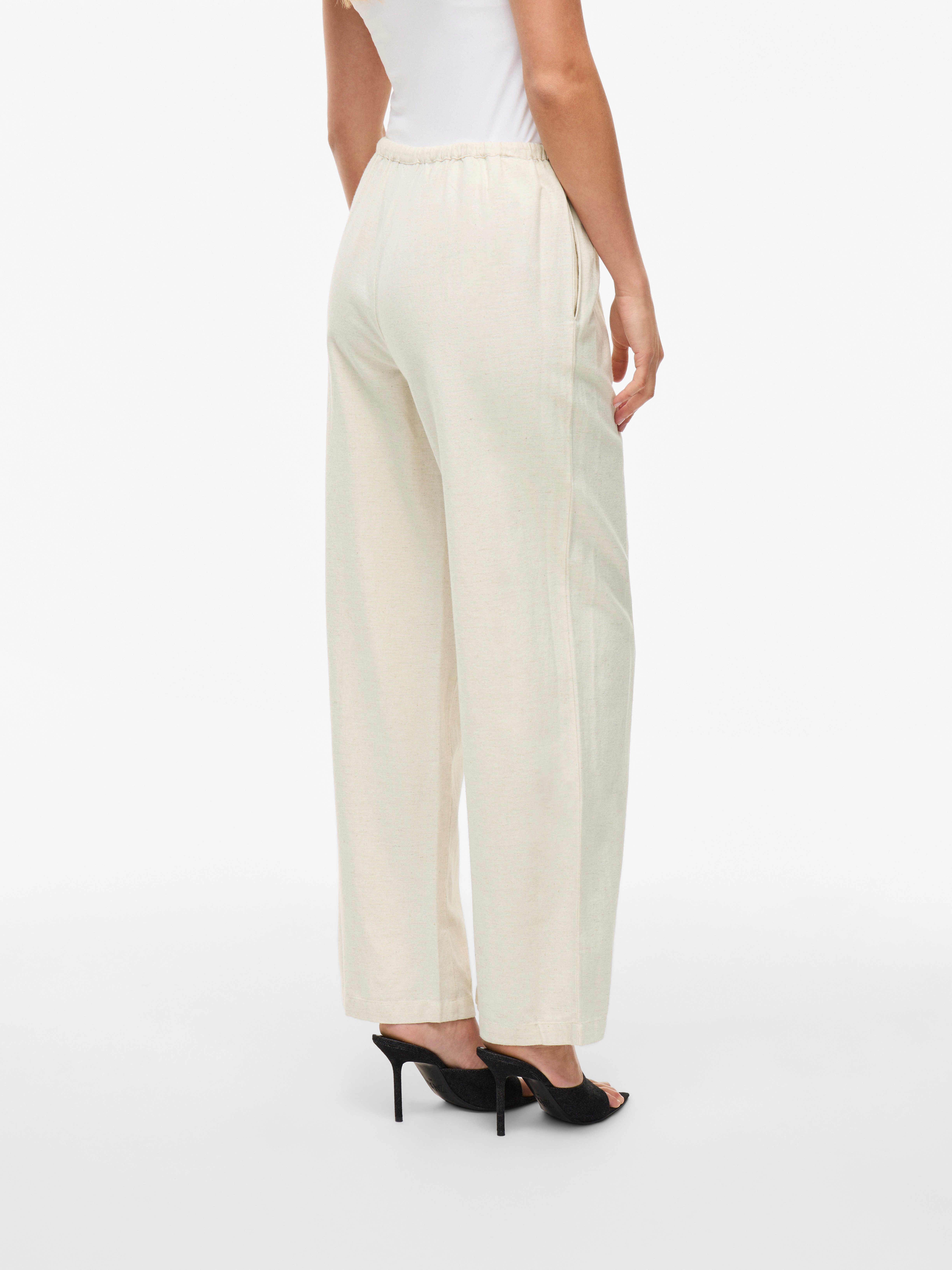 Vila Schlupfhose VIPRISILLA RW PANTS - NOOS Sommerhose, mit Leinen