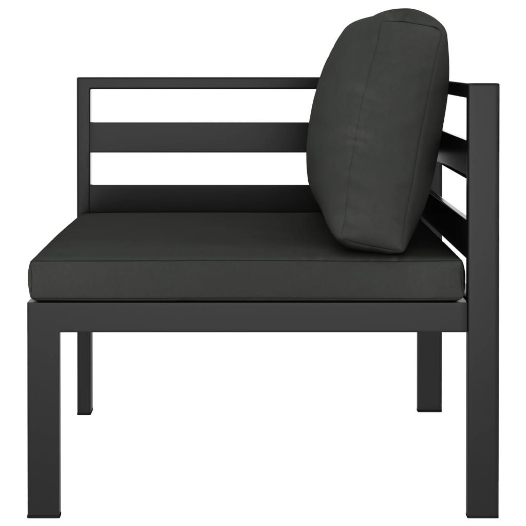 vidaXL Gartenlounge-Eckteil, Modular-Sofa-Eckteil 1 Stk. mit Kissen Aluminium Anthrazit