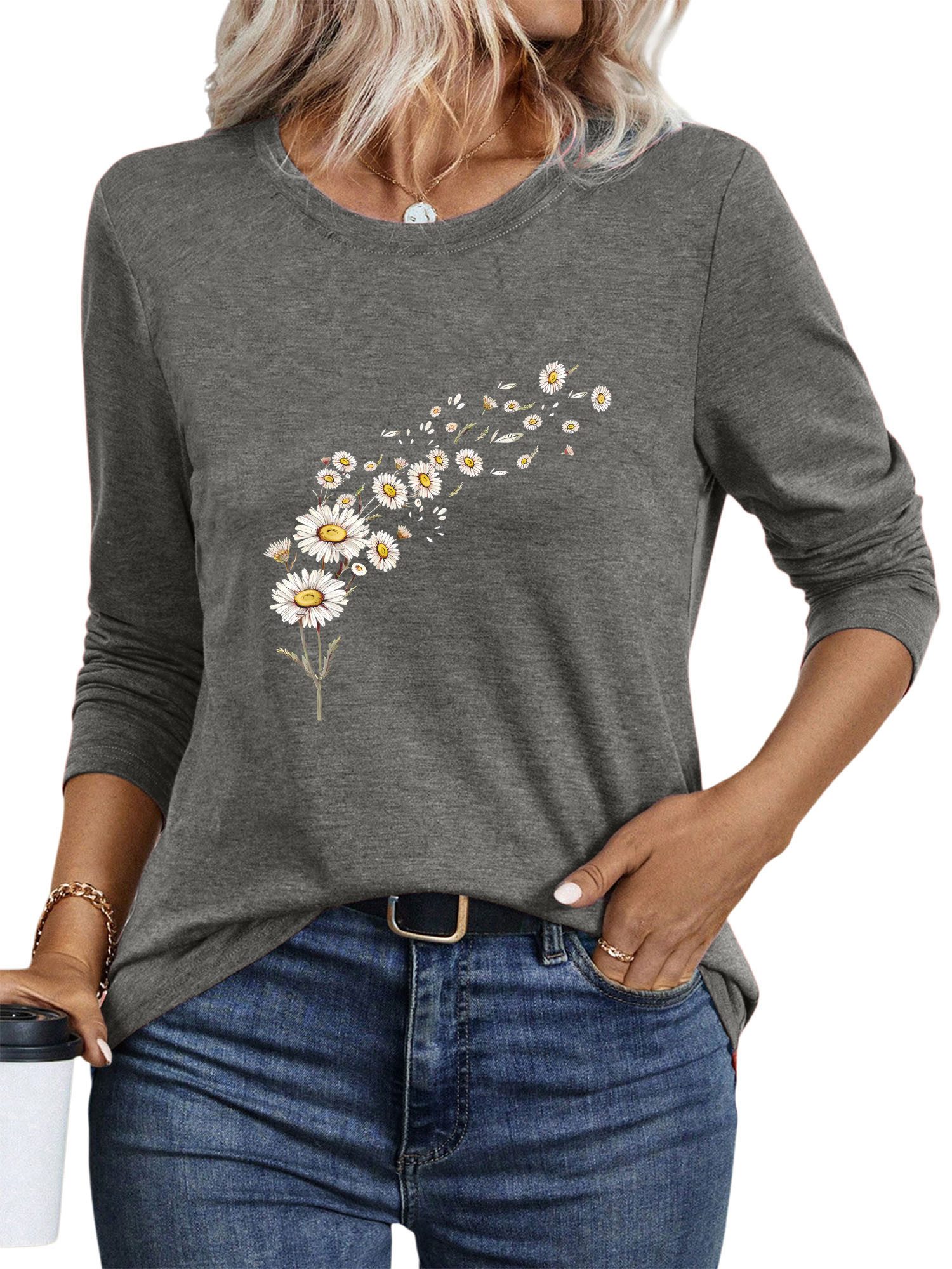 PYLIKE Longsleeve Damen Rundhalsausschnitt Longsleeve mit günstig online kaufen