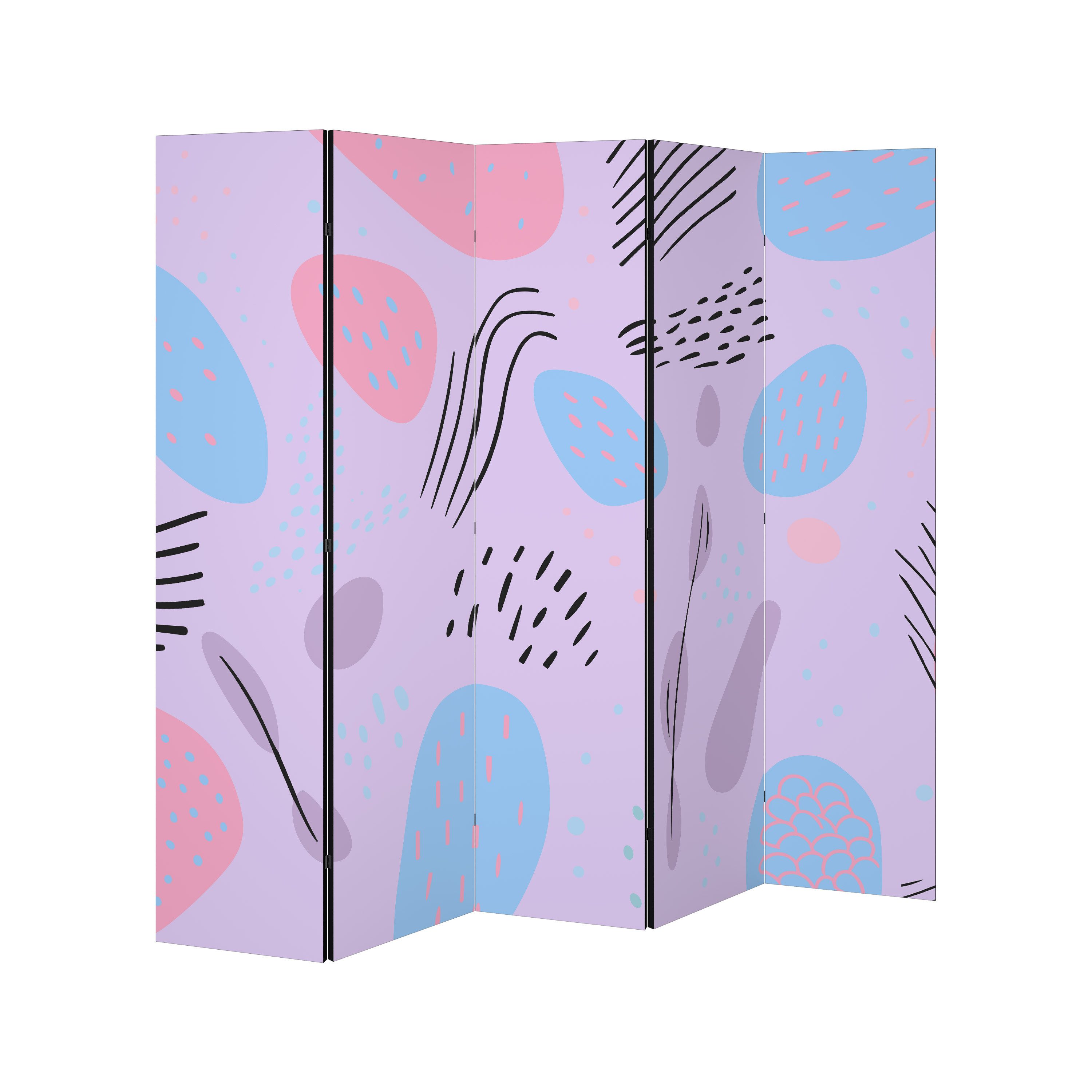 SPACEREBELS Paravent PINKY FRENZY (1 St), Raumteiler mit 5 Paneelen, einseitig bedruckt, 190 x 168 cm