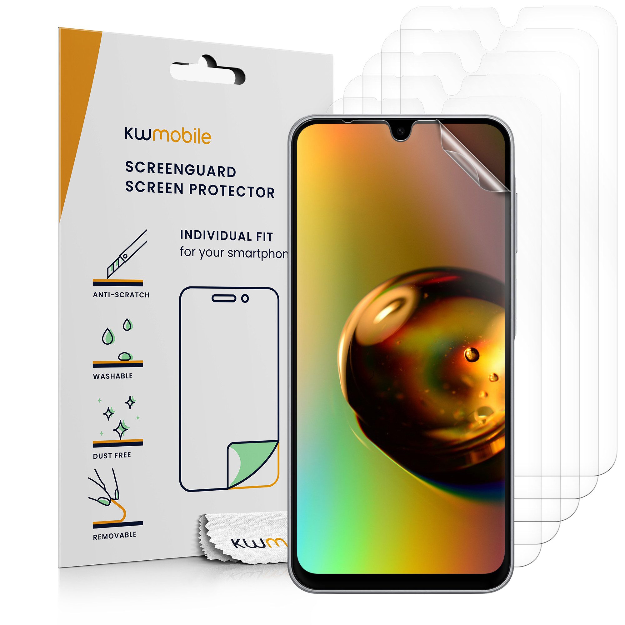 kwmobile Smartphone-Hülle 6x Folie, klare Displayschutzfolie Displayschutz transparent Schutzfolie