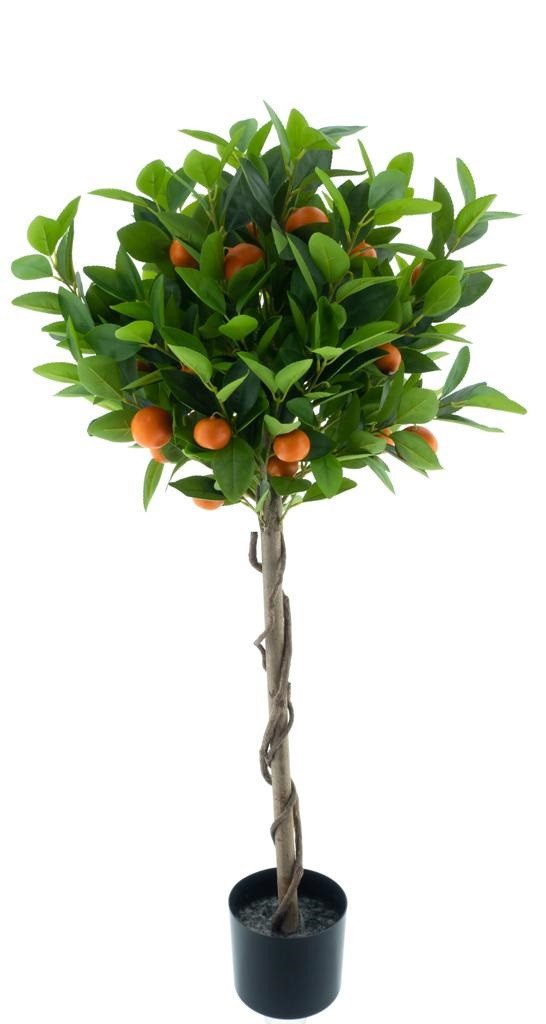 Kunstbaum Zitronen- oder Orangenbaum Höhe 90cm mit Echtholzstamm