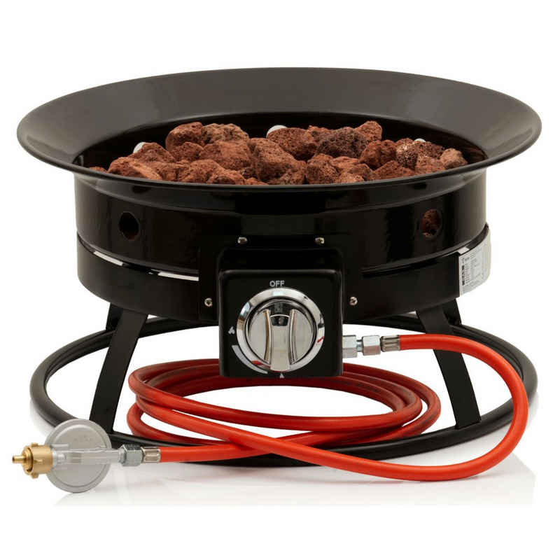 BBQ-Toro Feuerschale Gas Feuerstelle mit Lavasteinen, Ø 48 cm - 12 kW, Gasfeuerstelle