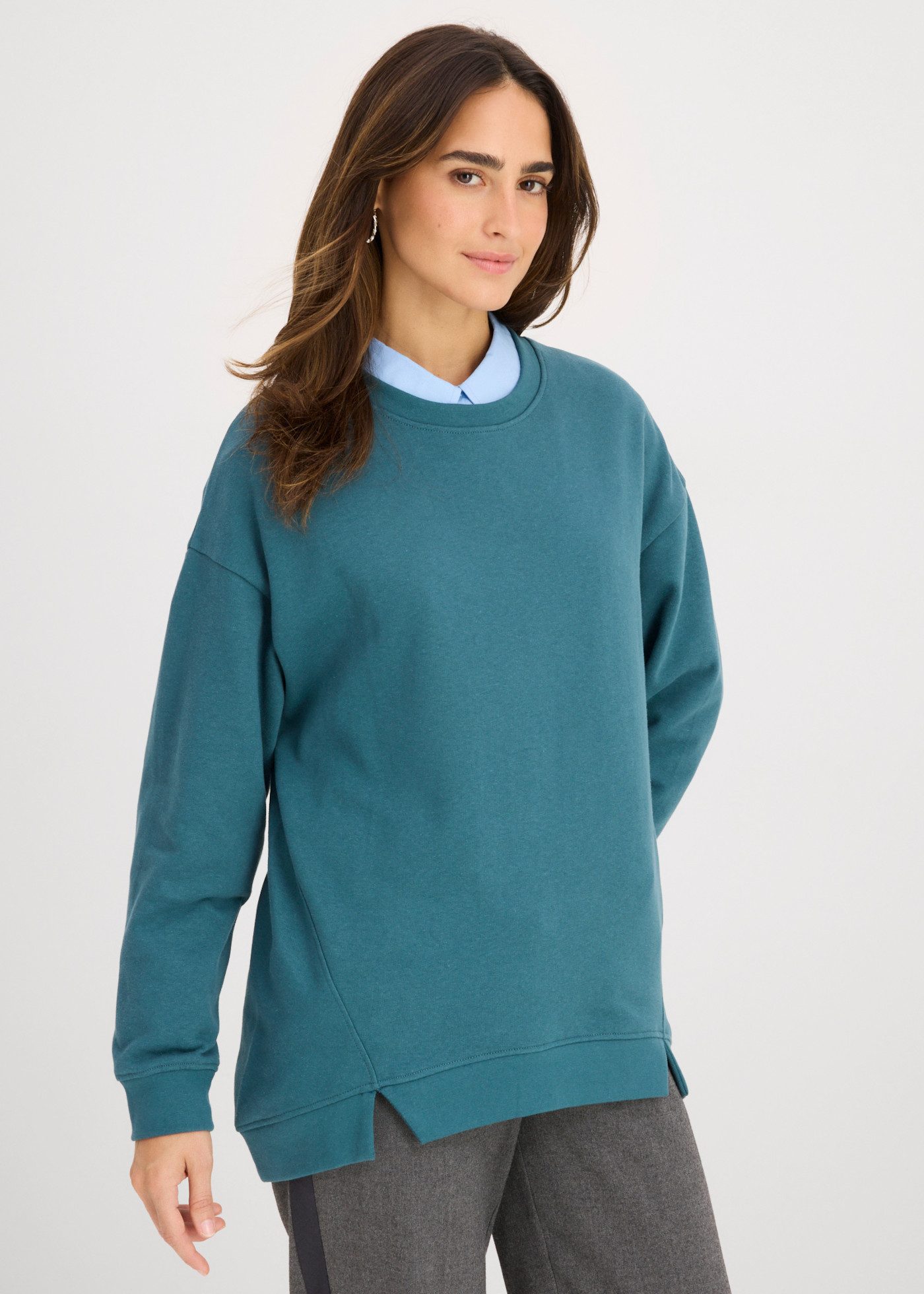 bonprix Sweatshirt mit Oversize-Fit, lässig geschnitten, ohne Verschluss