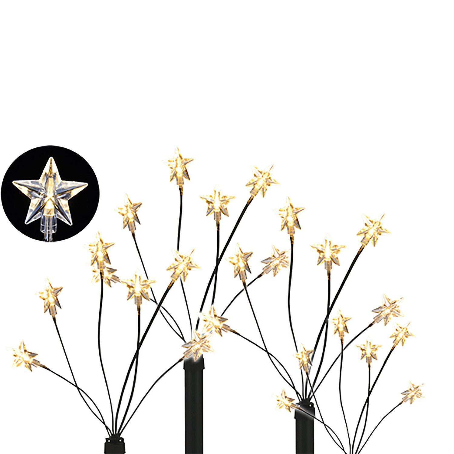 Mojawo Lichtervorhang 4er Set LED-Gartenleuchtstäbe mit günstig online kaufen