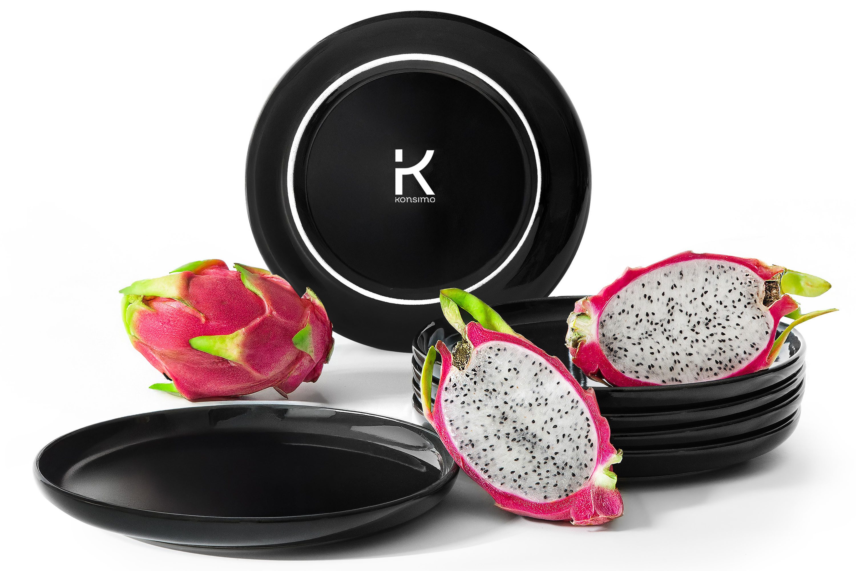 KONSIMO® Teller-Set VICTO Tafelservice hergestellt in der EU (6-tlg), 6 Personen, Steingut, spülmaschinengeeignet, mikrowellengeeignet, 6x Dessertteller