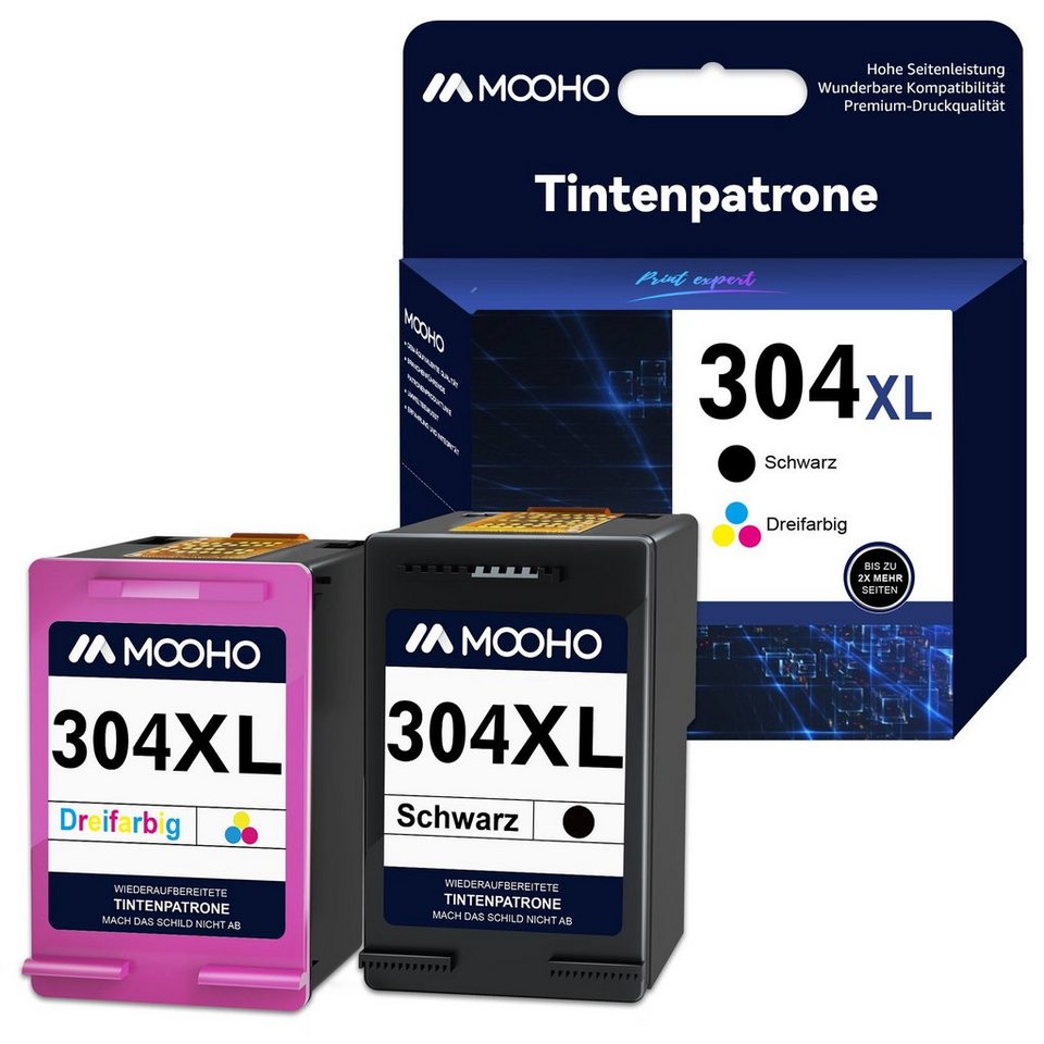 ersetzt DeskJet Tintenpatrone XL für MOOHO 3750 304 3760 3720 304XL (0-tlg) 2632 HP
