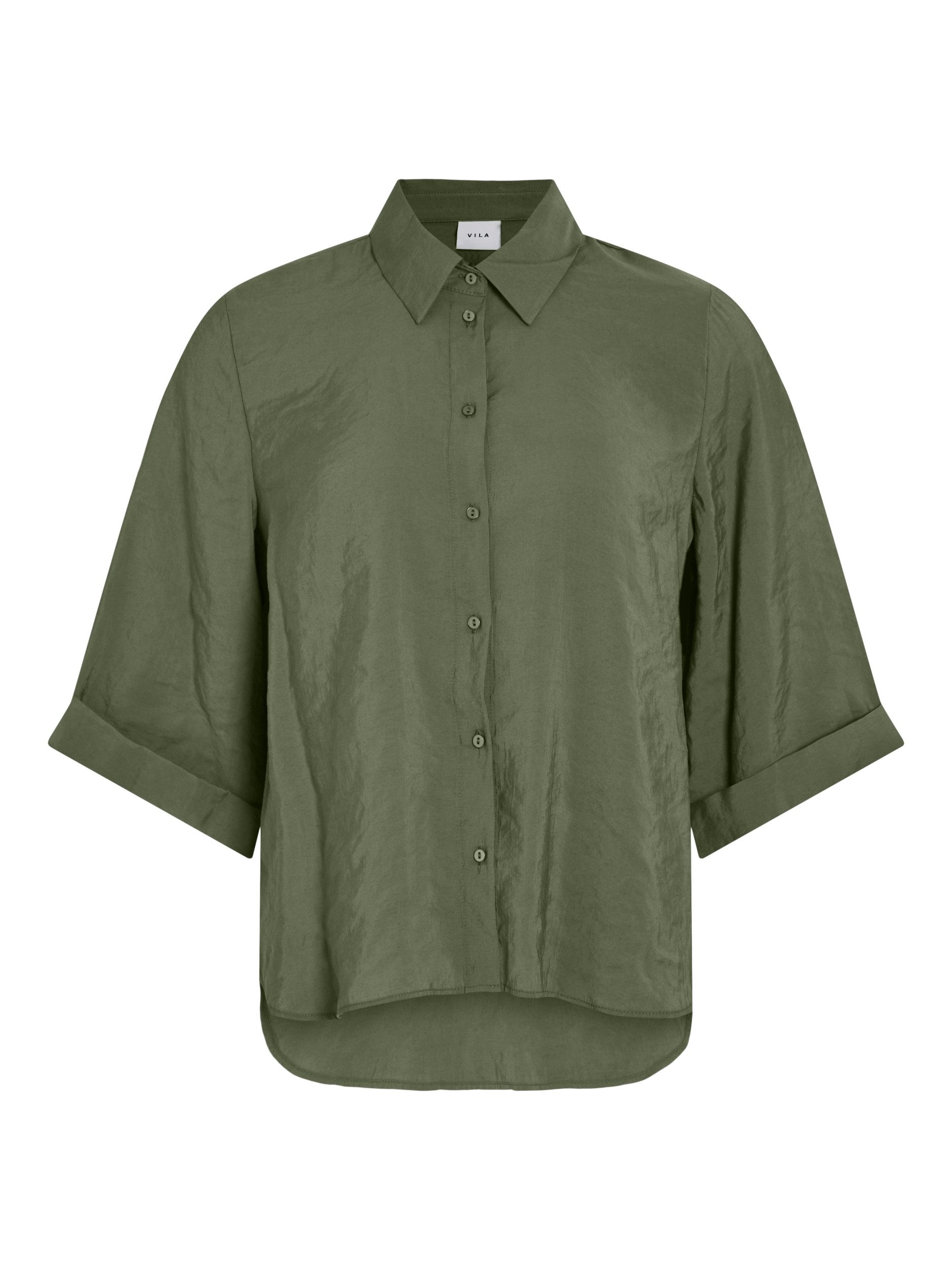 Vila Langarmbluse VIHULA 3/4 SHIRT - NOOS Olivine