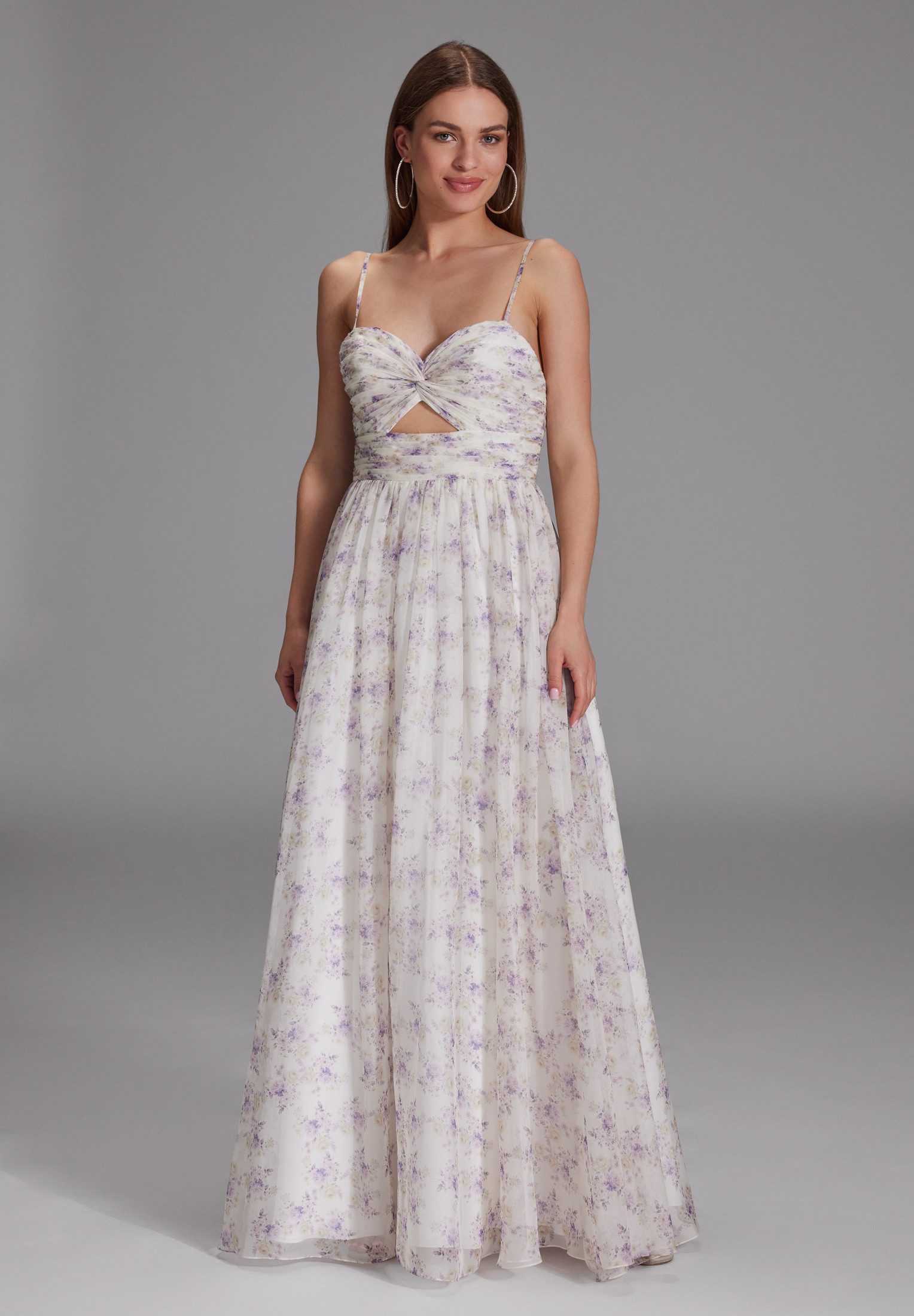 Hey Kyla Abendkleid Fließendes Printkleid mit Cut-Out Detail A-Linie