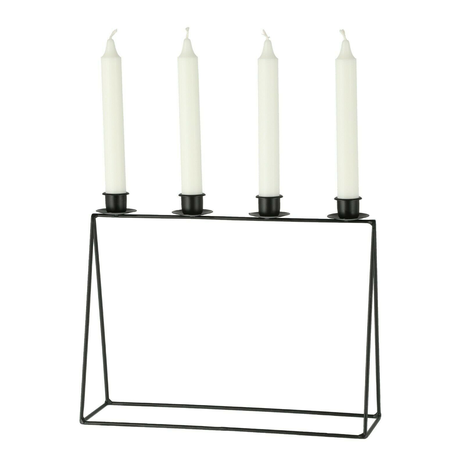 4 Kerzenständer Metall Kerzenhalter St) Stabkerzen schwarz (1 Deko für Meinposten Kerzenleuchter