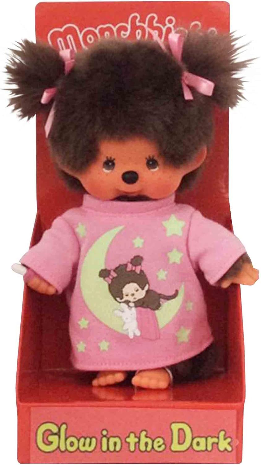 Monchhichi Anziehpuppe Monchhichi Mädchen Glow in the Dark 20cm rosa/braun günstig online kaufen
